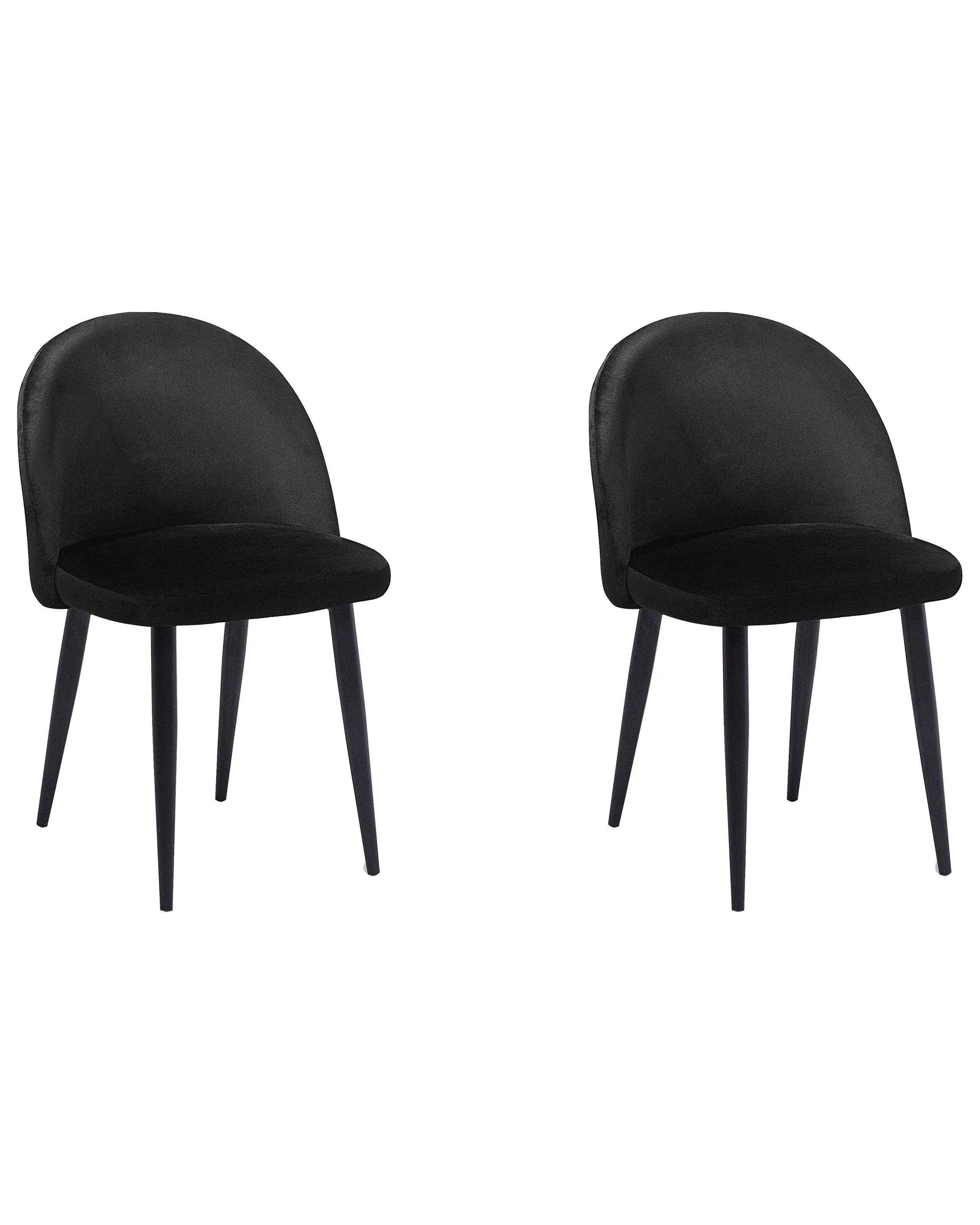 Conjunto de 2 sillas de comedor VISALIA Terciopelo Negro