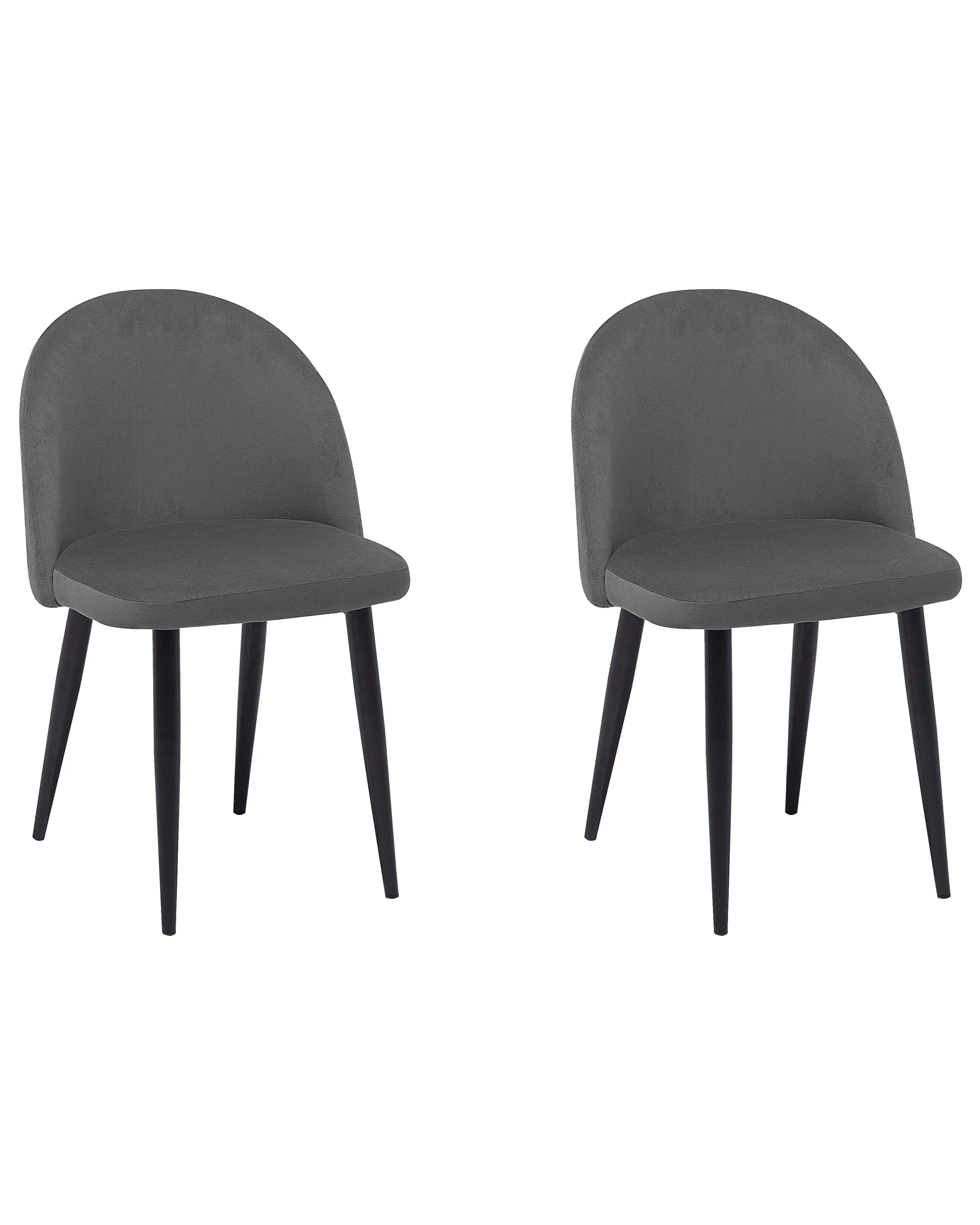 Conjunto de 2 sillas de comedor VISALIA Terciopelo Gris