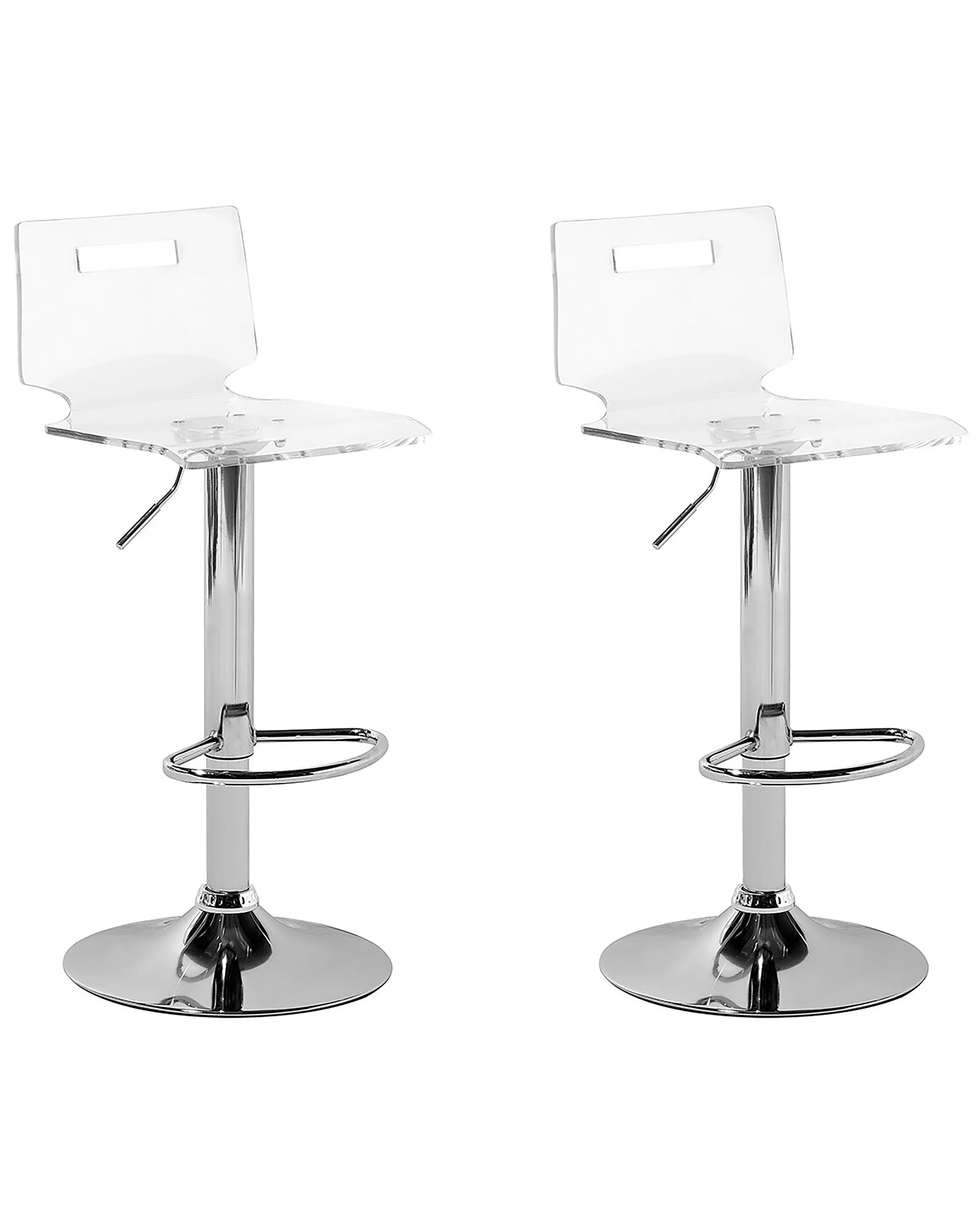 Conjunto de 2 sillas de bar MALTA giratoria Transparente