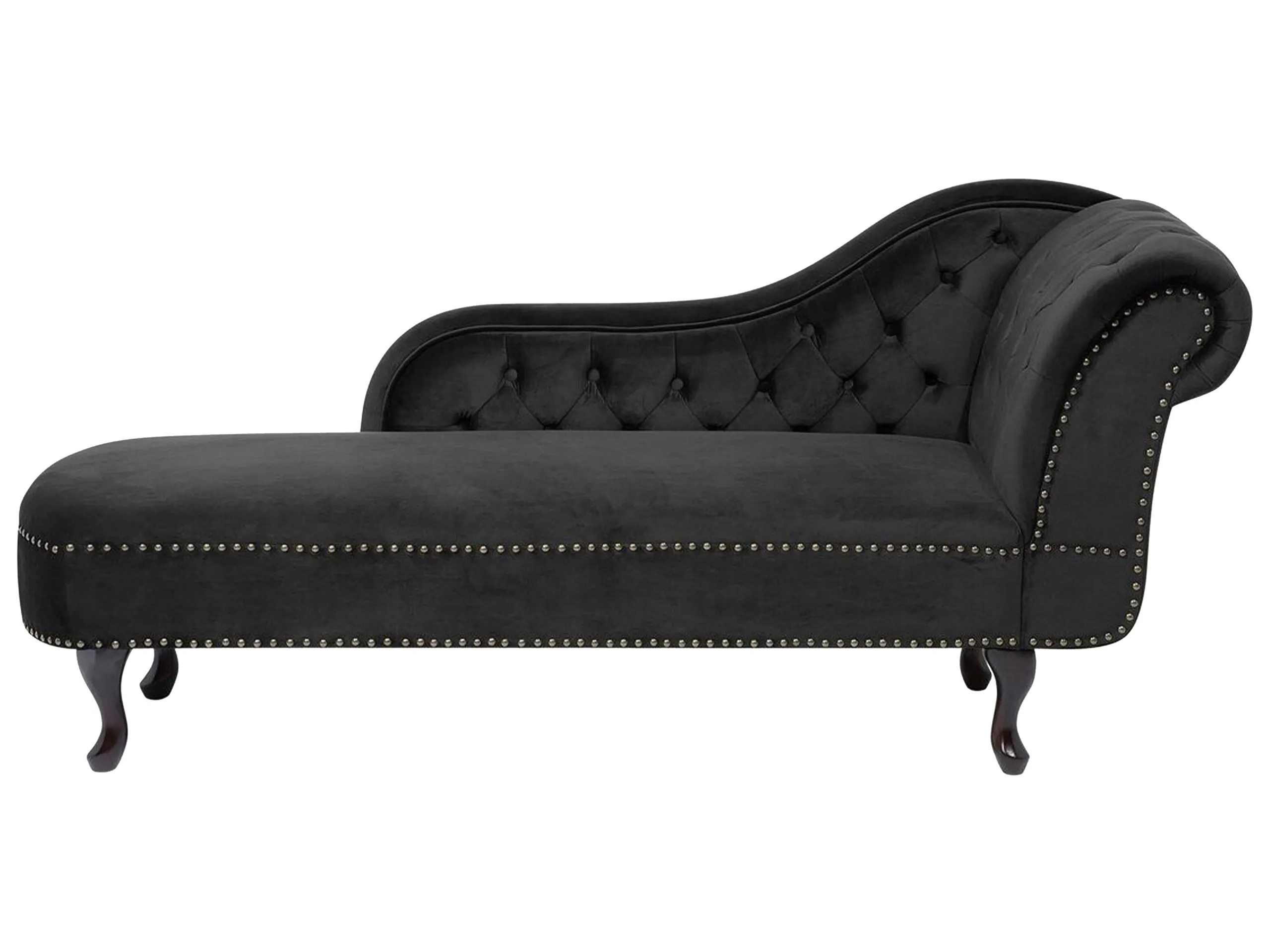 Chaise longue derecho NIMES Terciopelo Negro