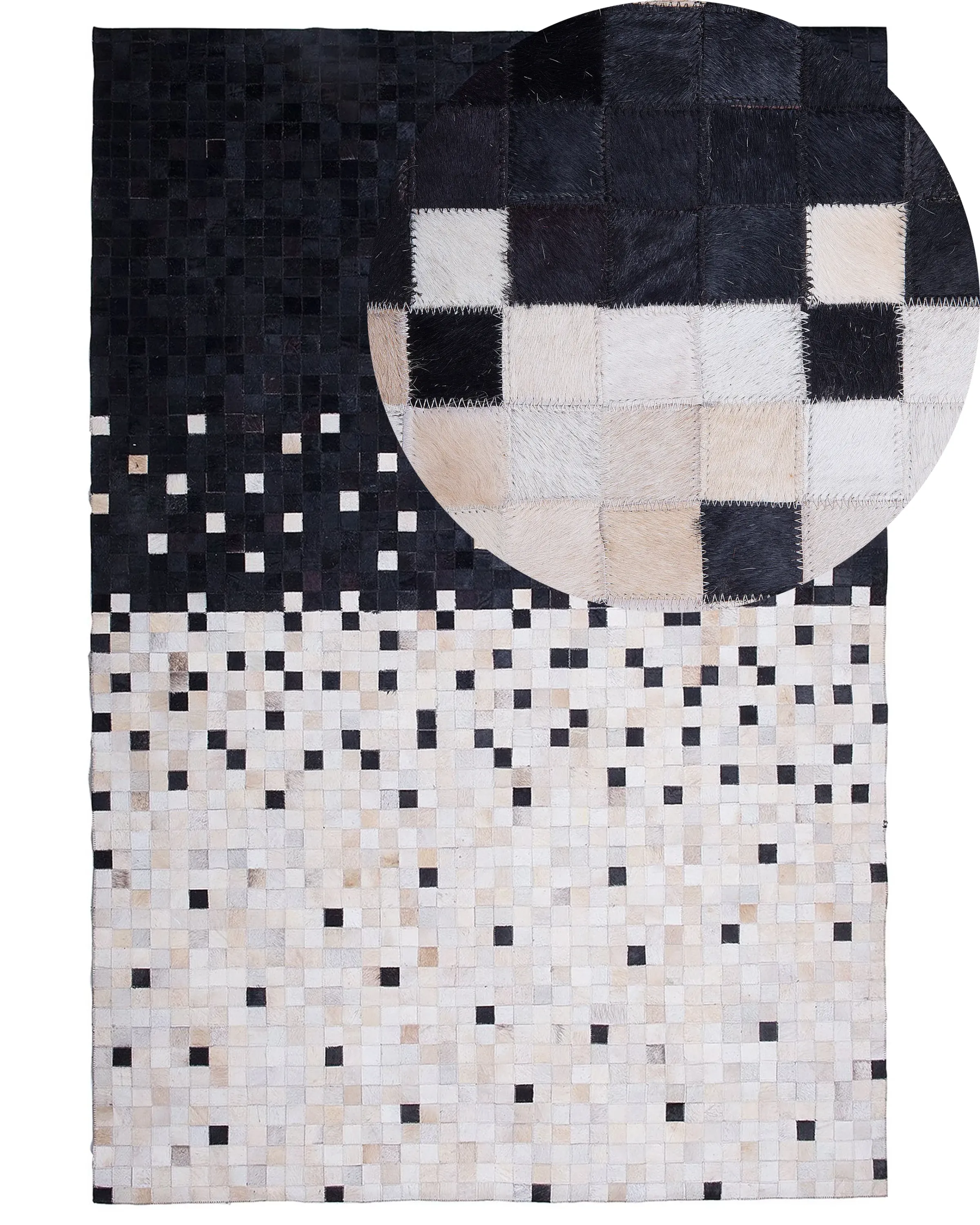 Alfombra ERFELEK Negro 140 x 200 cm Piel
