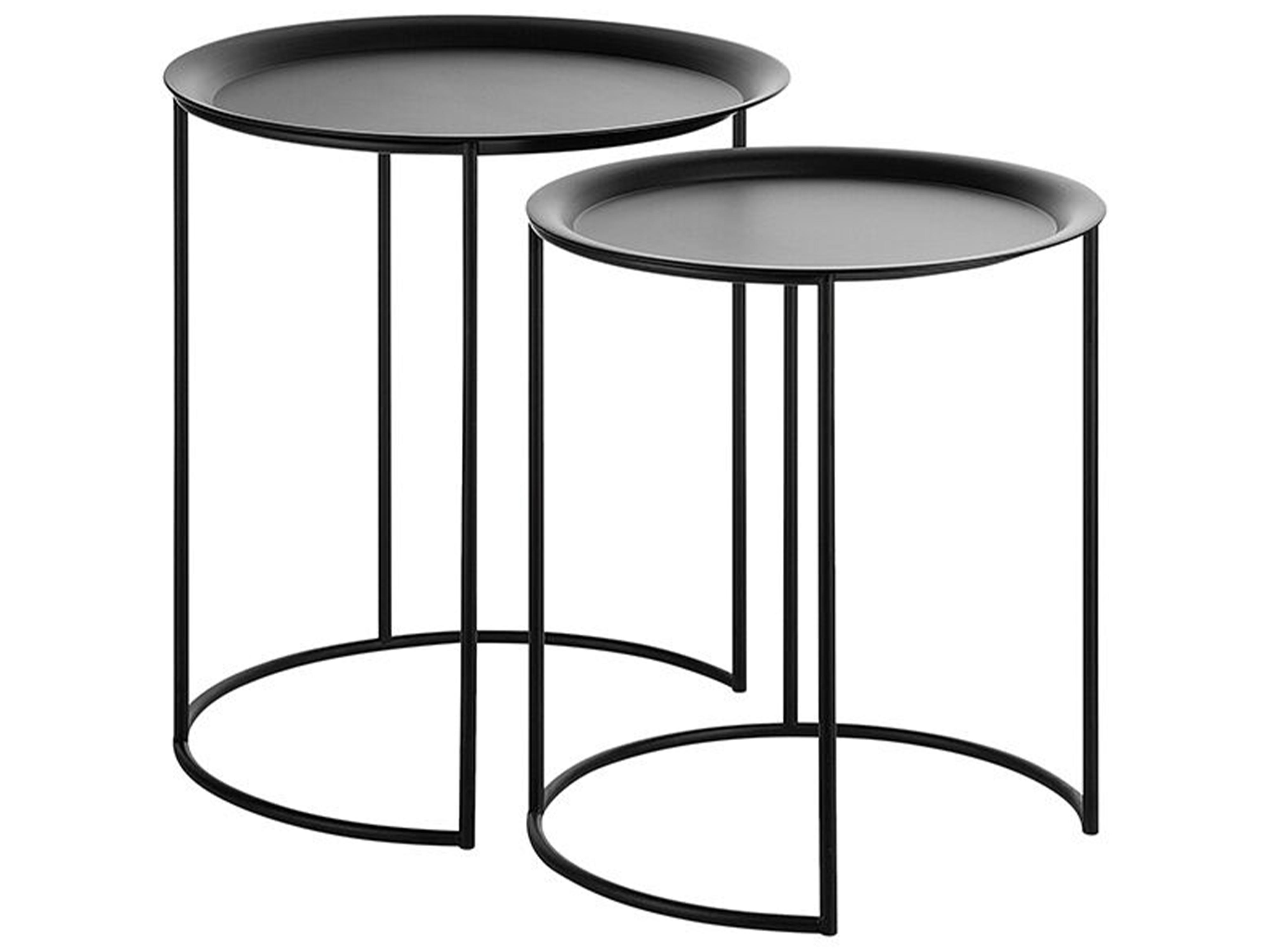 Conjunto de 2 mesas auxiliares TWINS Metal Negro