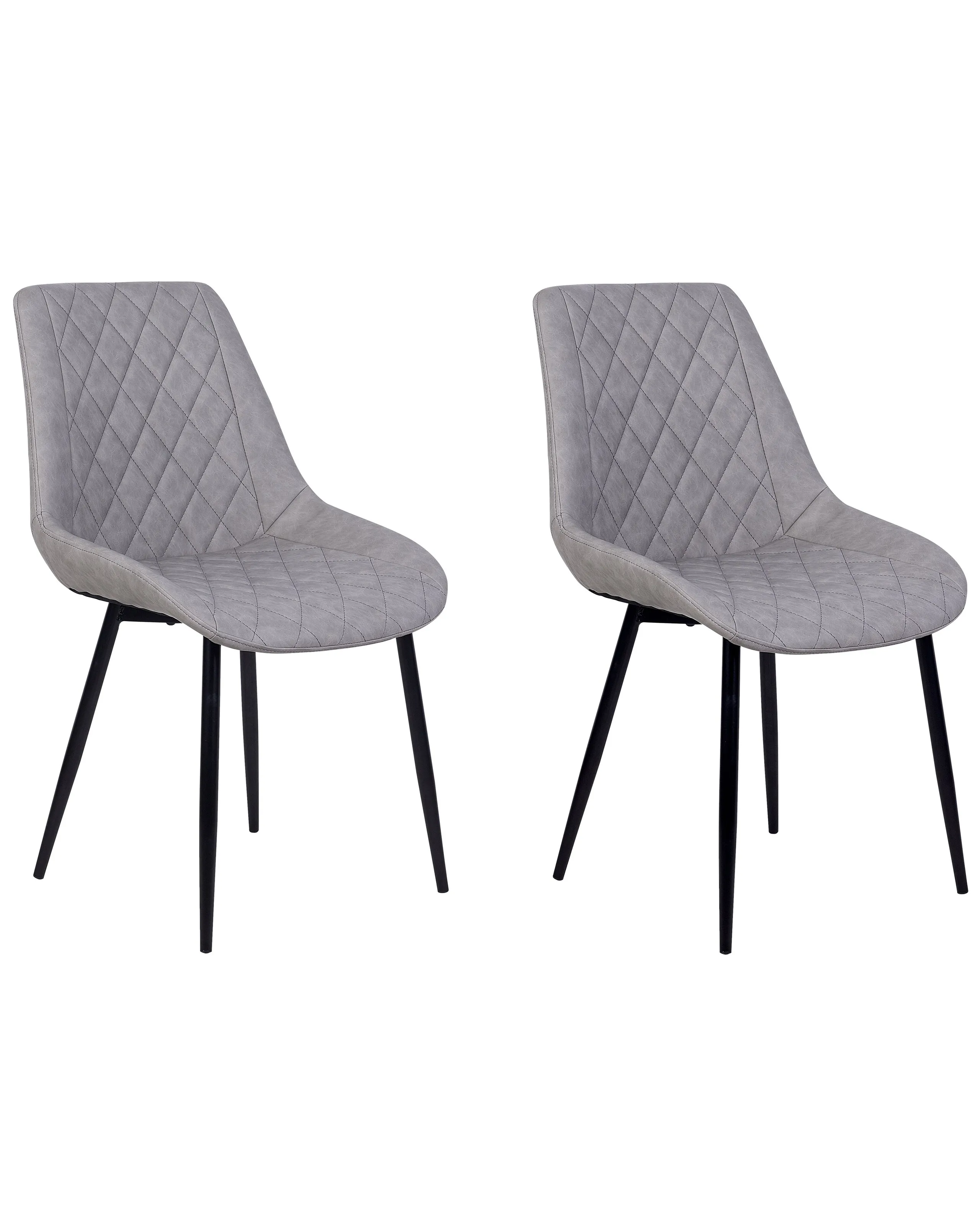 Conjunto de 2 sillas de comedor MARIBEL Piel sintética Gris claro