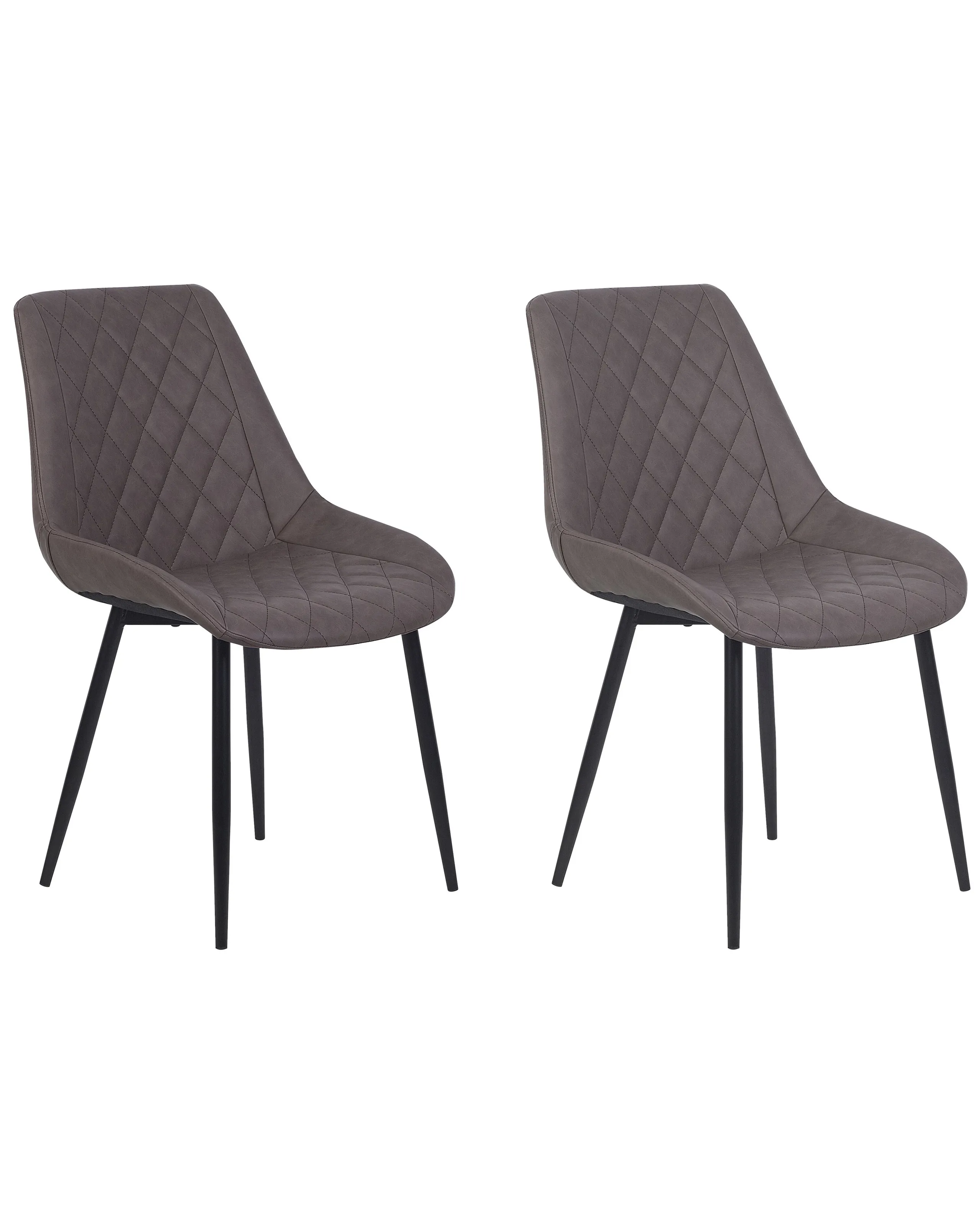 Conjunto de 2 sillas de comedor MARIBEL Piel sintética Marrón oscuro