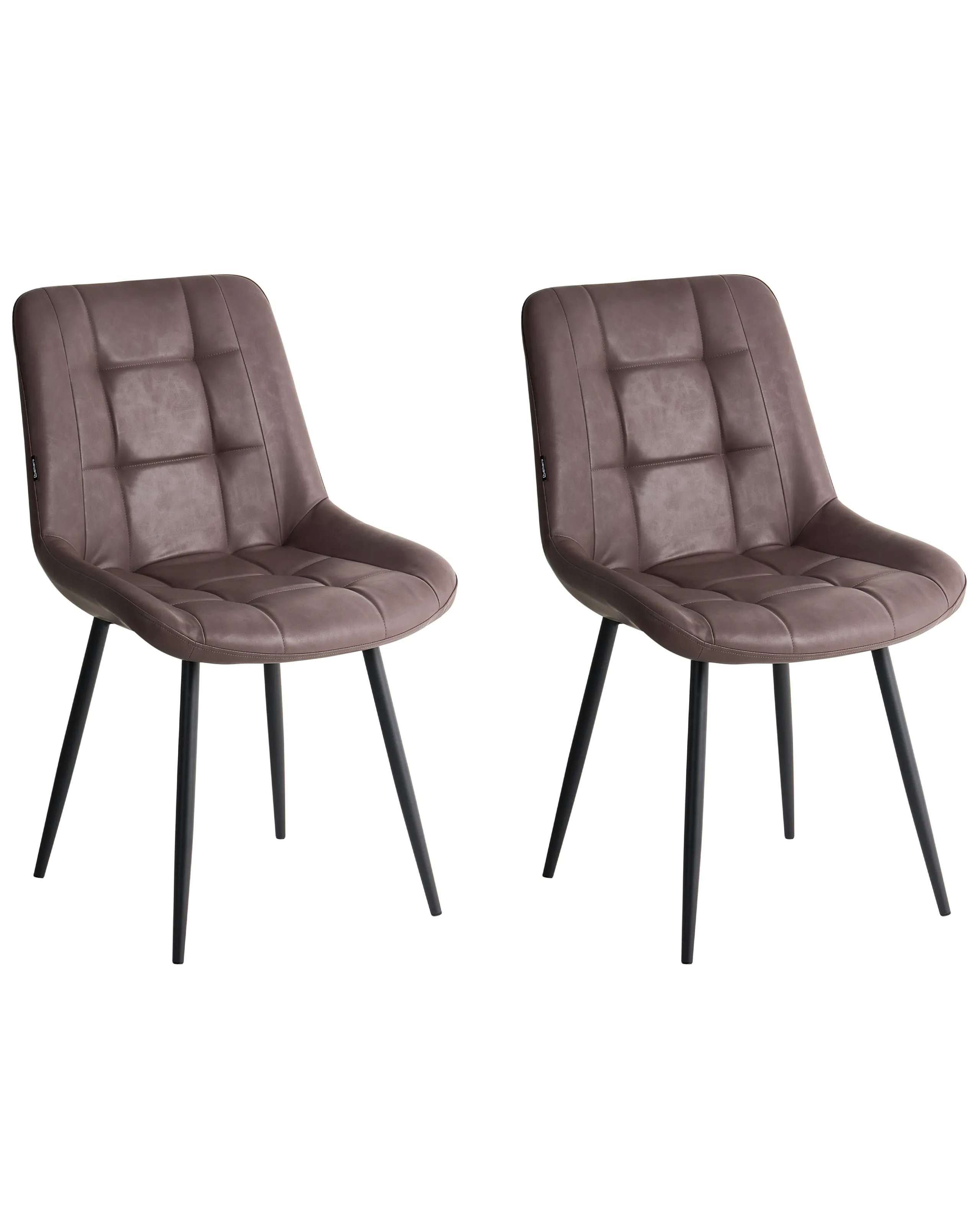Conjunto de 2 sillas de comedor MELROSE II Piel sintética Marrón oscuro