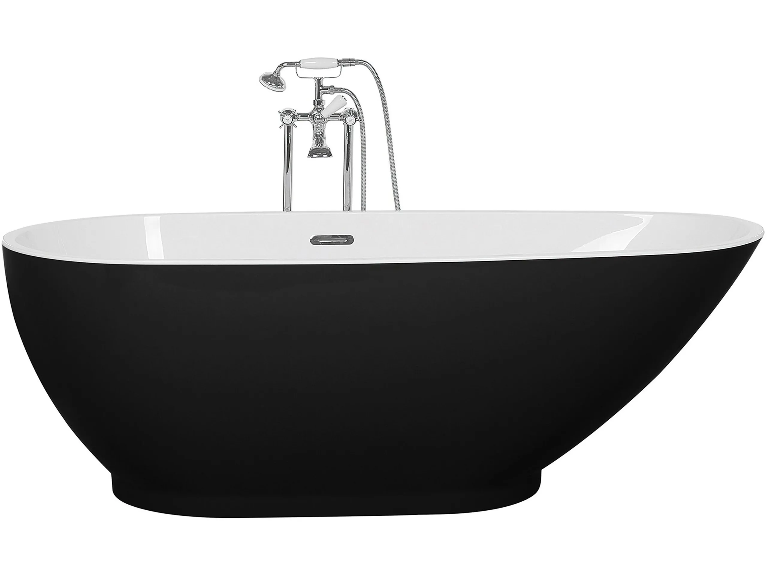 Bañera independiente GUIANA 173 x 82 cm Negro/Blanco