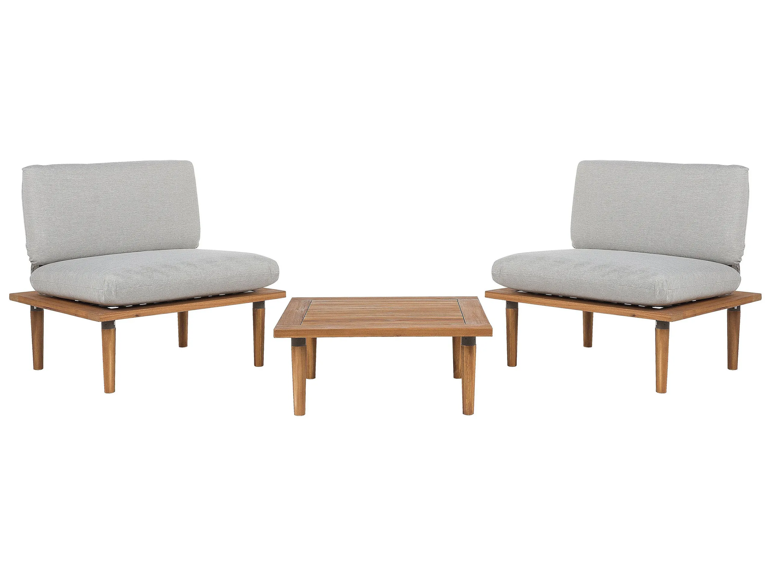 Garden Lounge Set with Table 2 Seater FRASCATI Modular Certified Acacia Wood Light Grey
