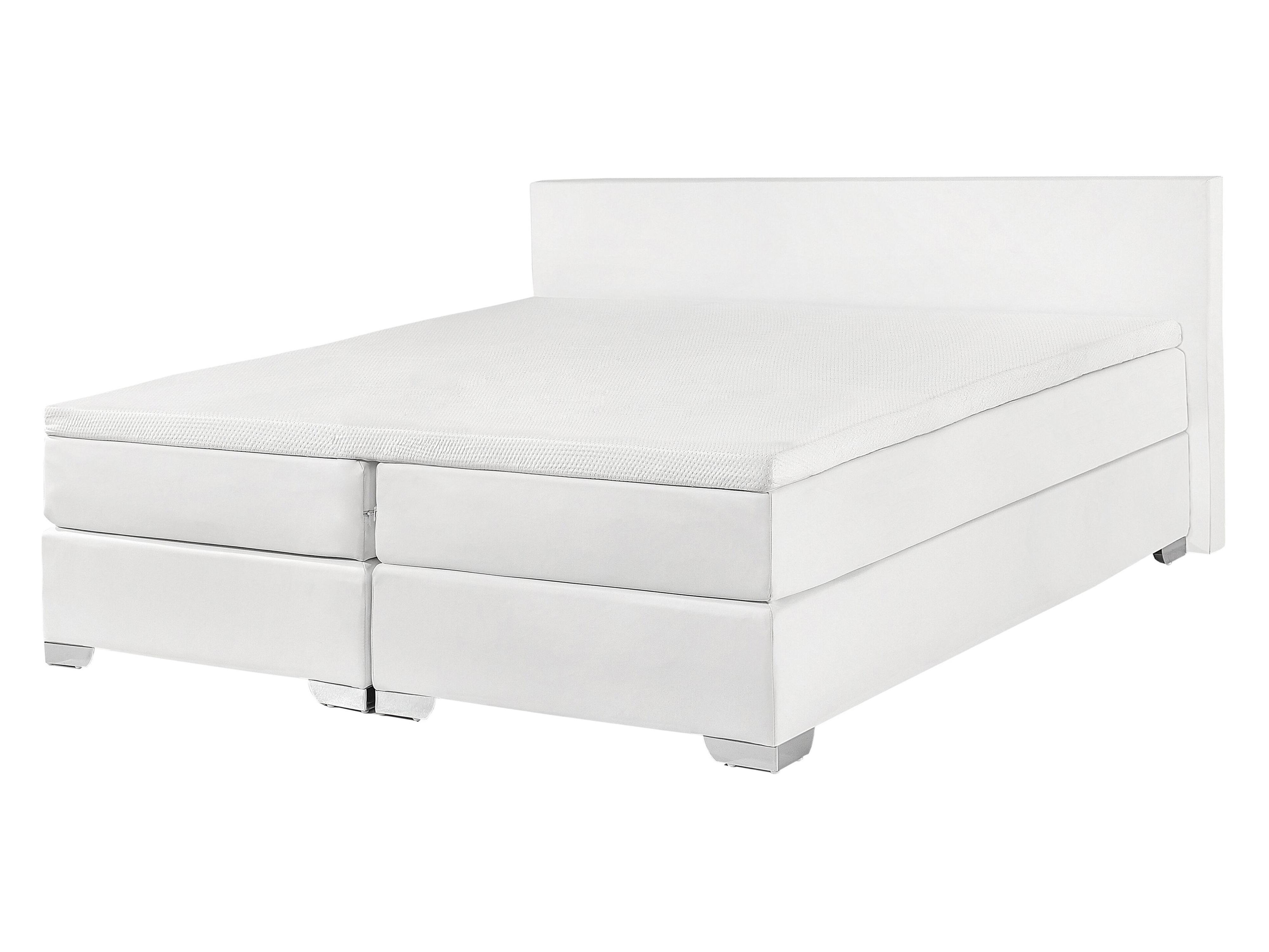 Cama continental Piel sintética PRESIDENT 140 x 200 cm Blanco