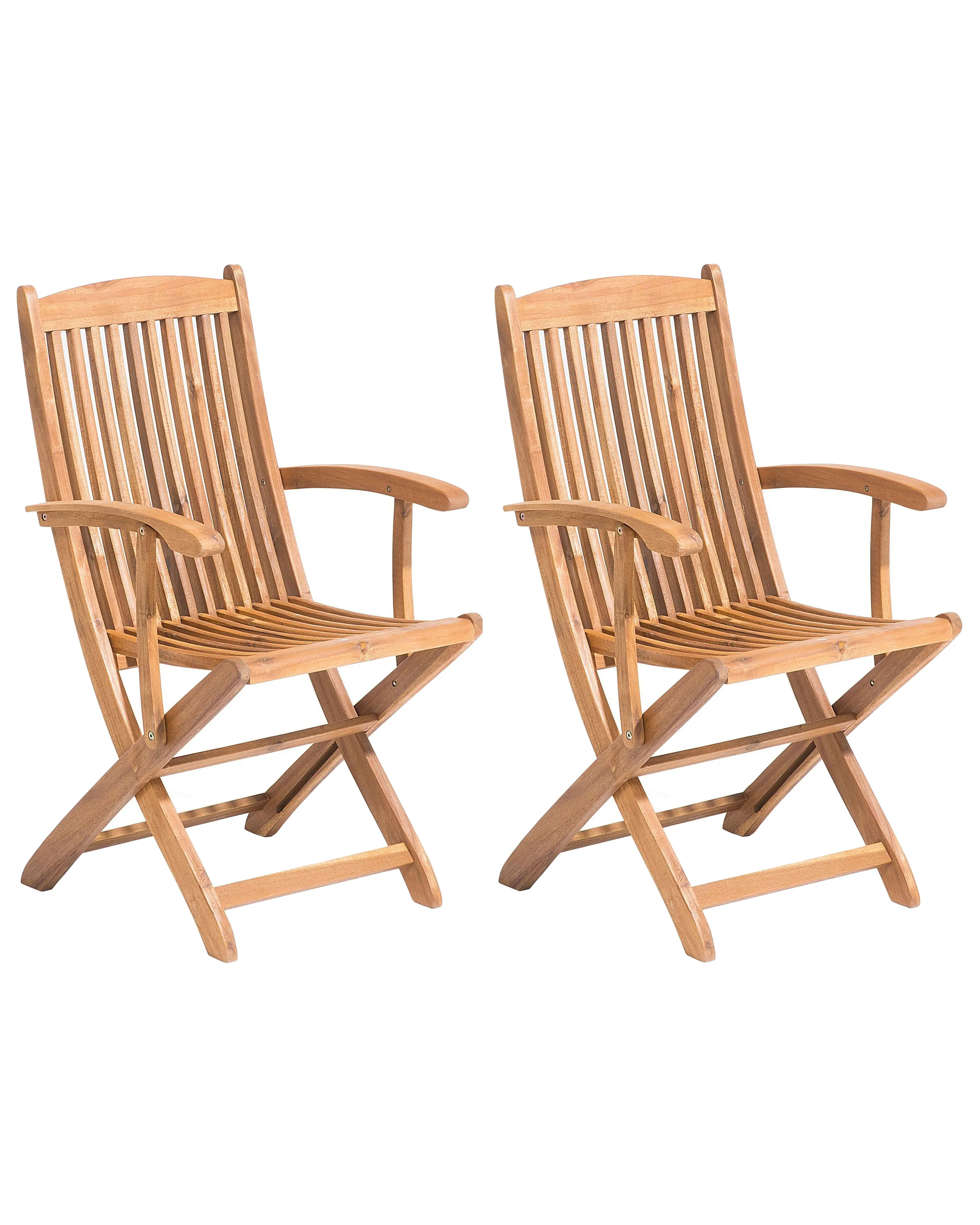 Conjunto de 2 sillas de jardín MAUI Madera de acacia Marrón claro