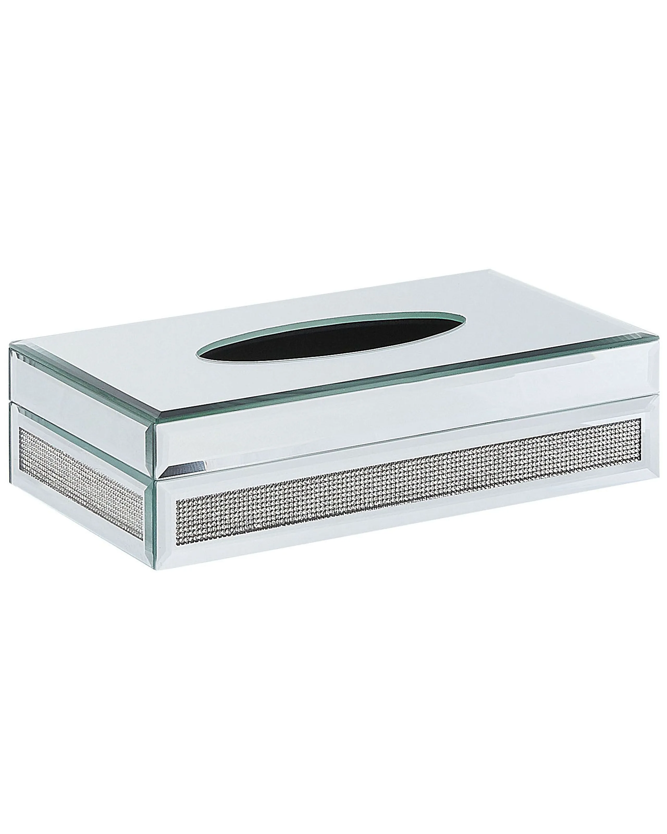 Caja de pañuelos CHARLY Vidrio Plateado