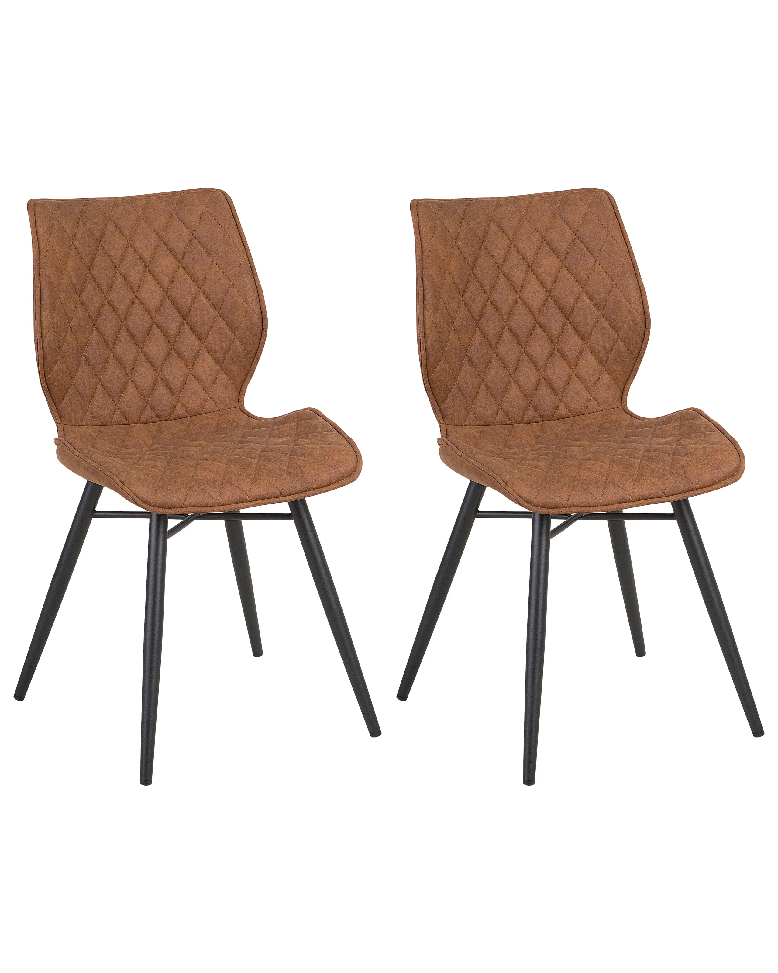 Conjunto de 2 sillas de comedor LISLE Tela Marrón dorado
