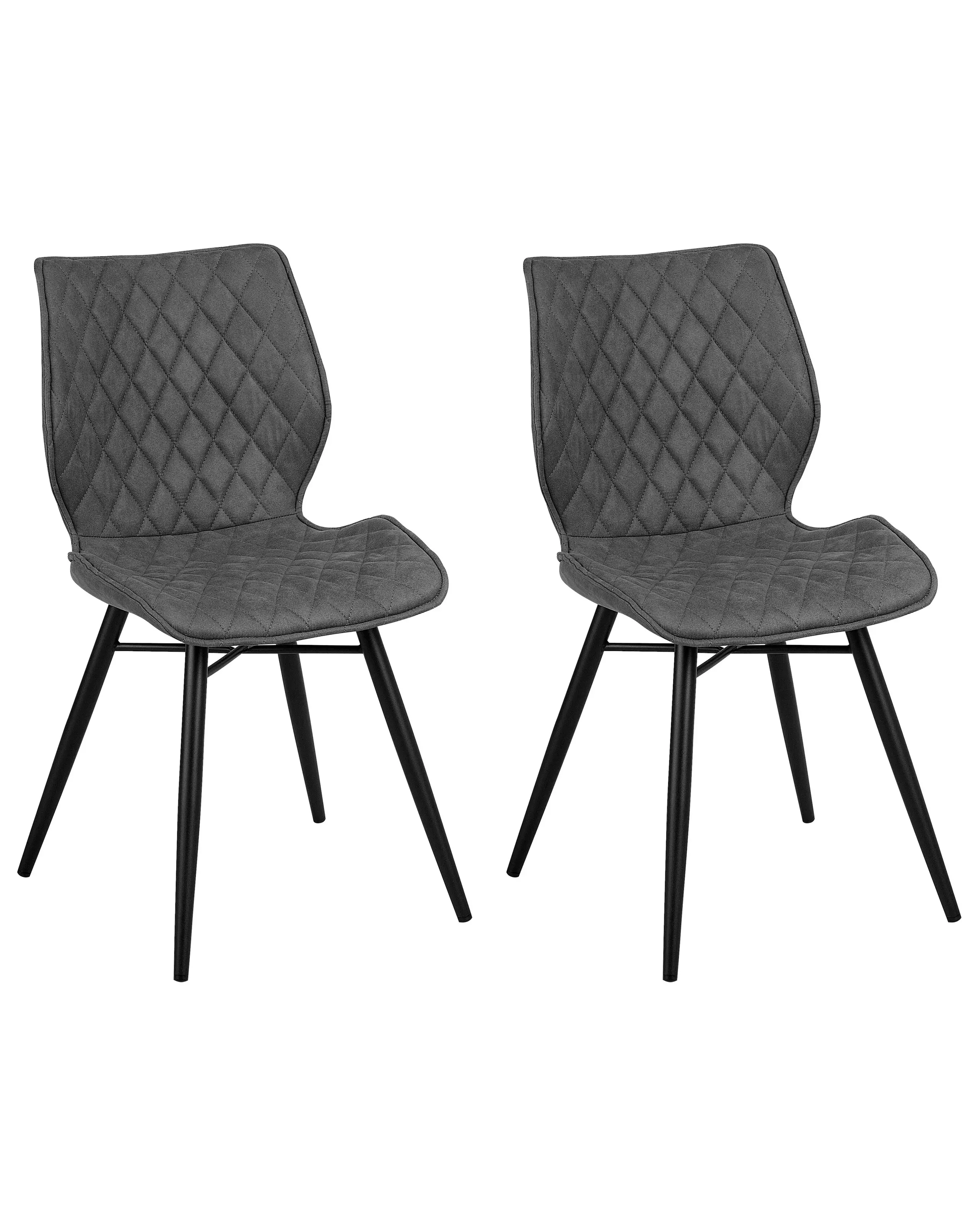 Conjunto de 2 sillas de comedor LISLE Tela Gris