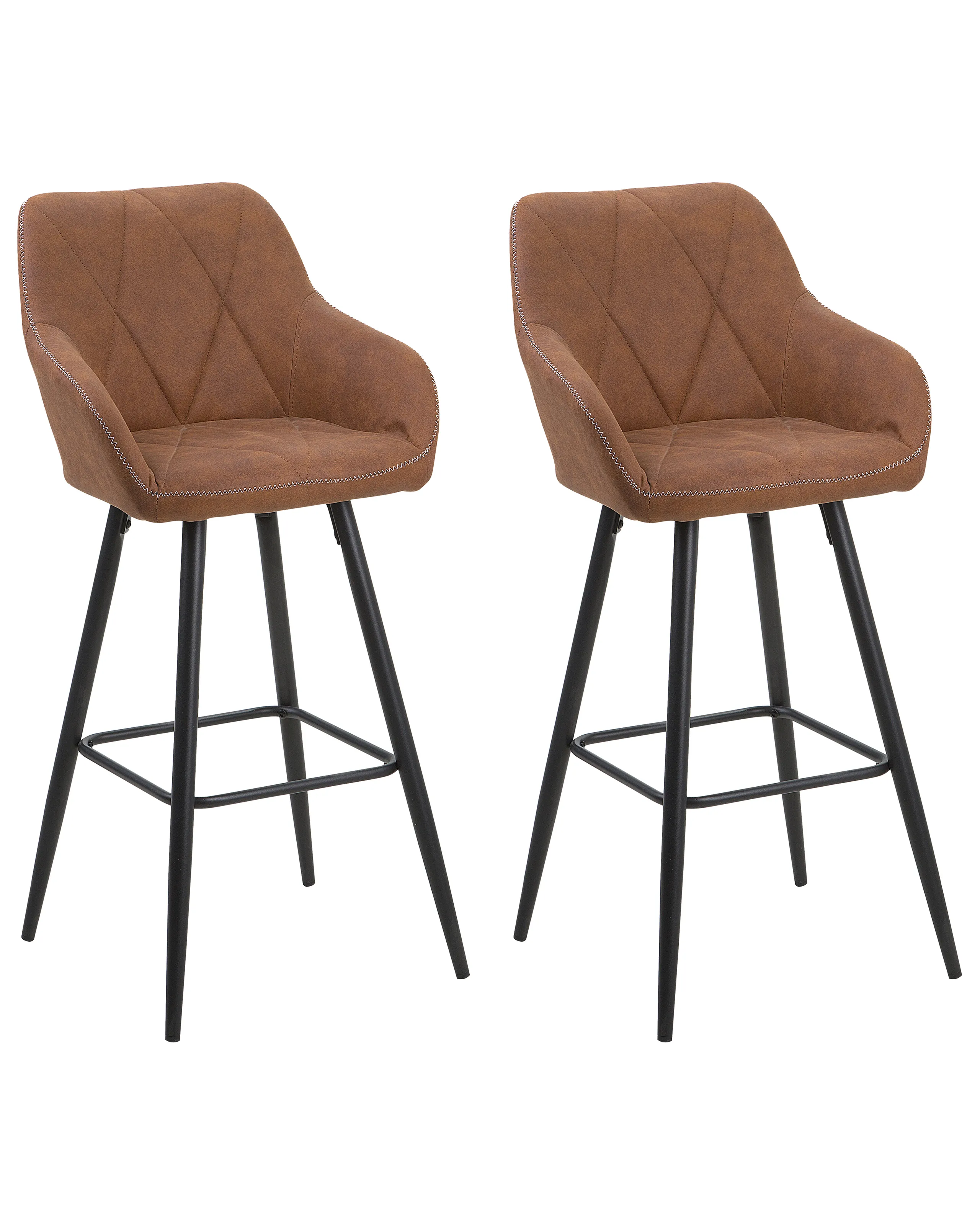 Conjunto de 2 sillas de bar DARIEN Marrón dorado