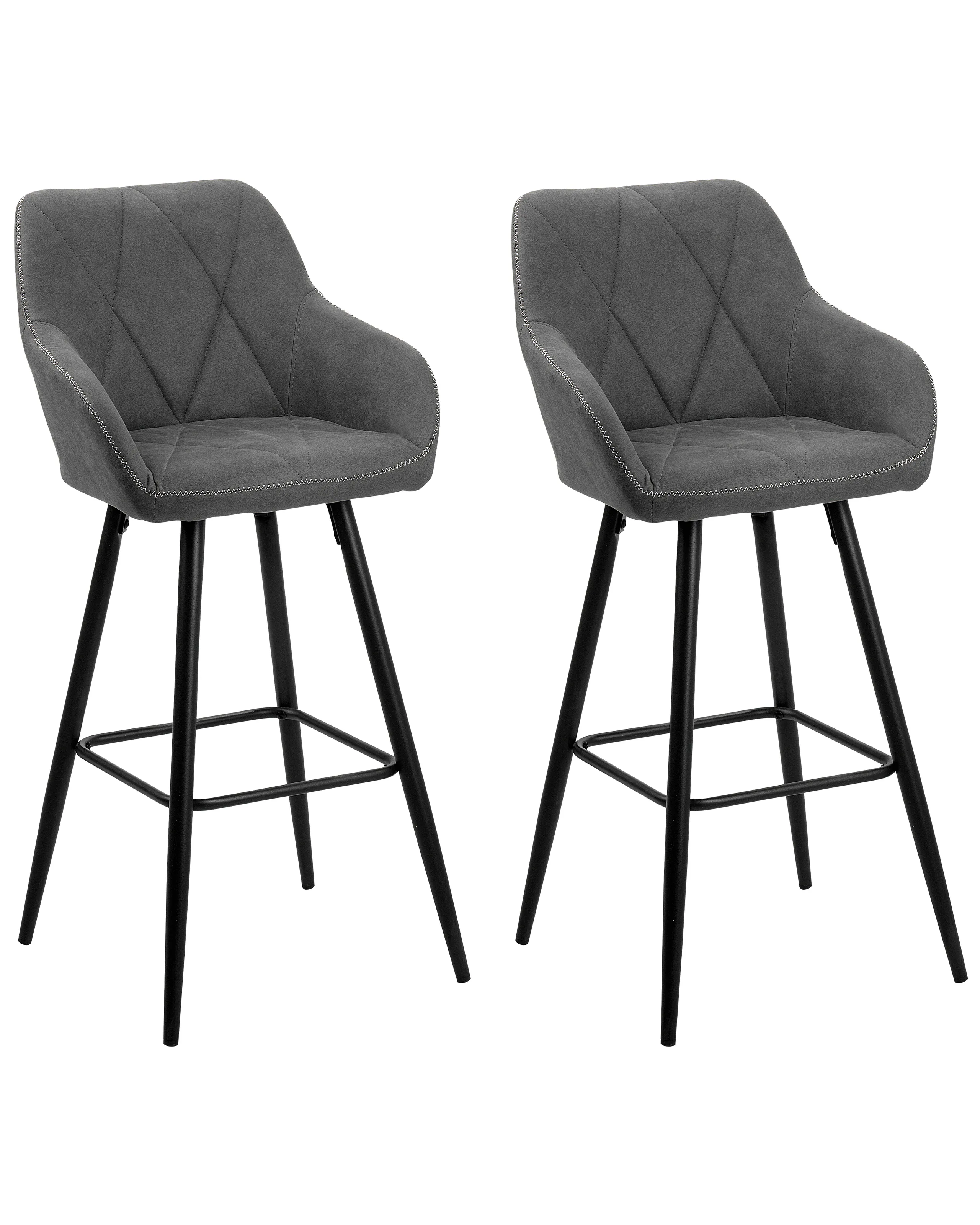 Conjunto de 2 sillas de bar DARIEN Gris