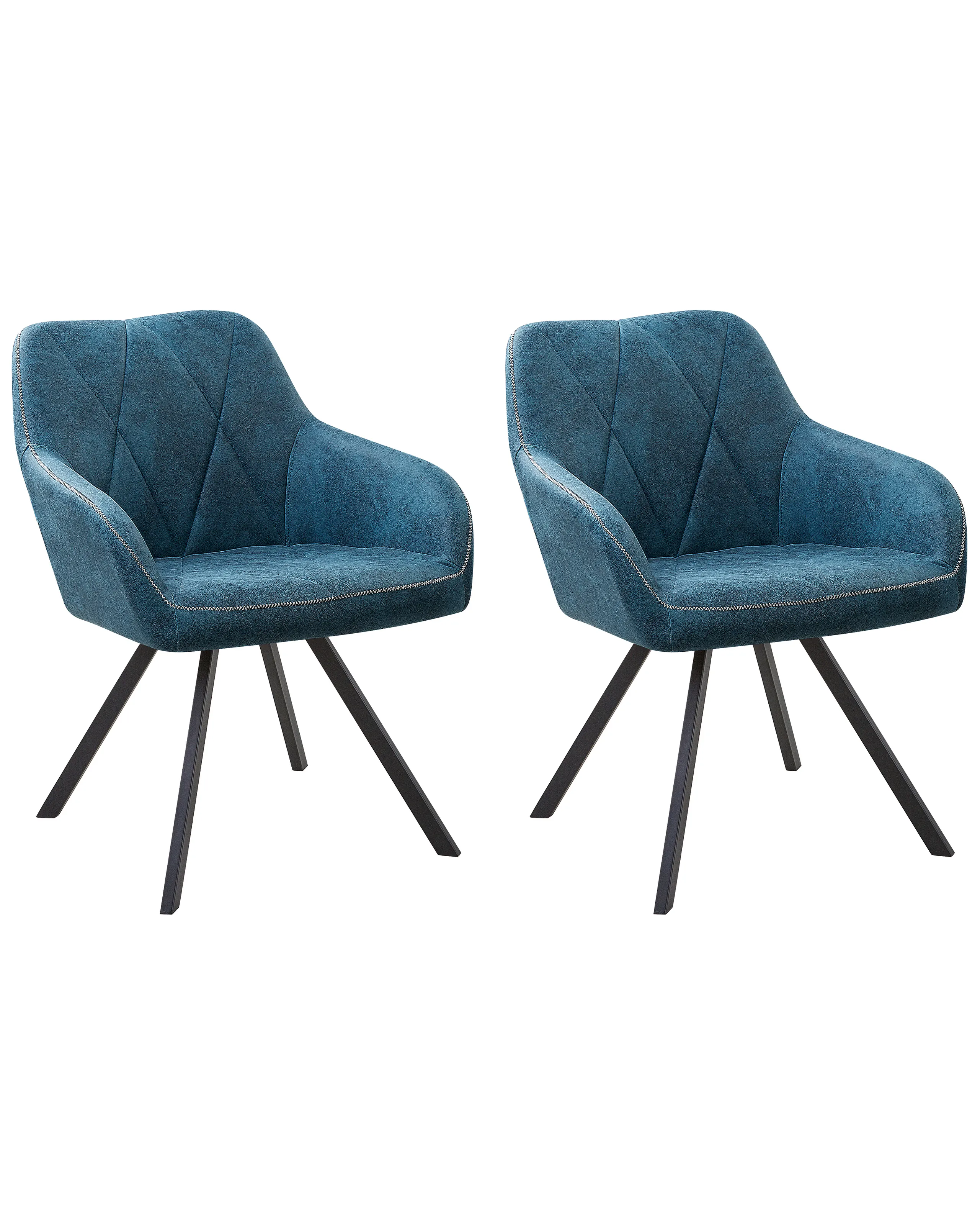 Conjunto de 2 sillas de comedor MONEE Tela Azul verdoso