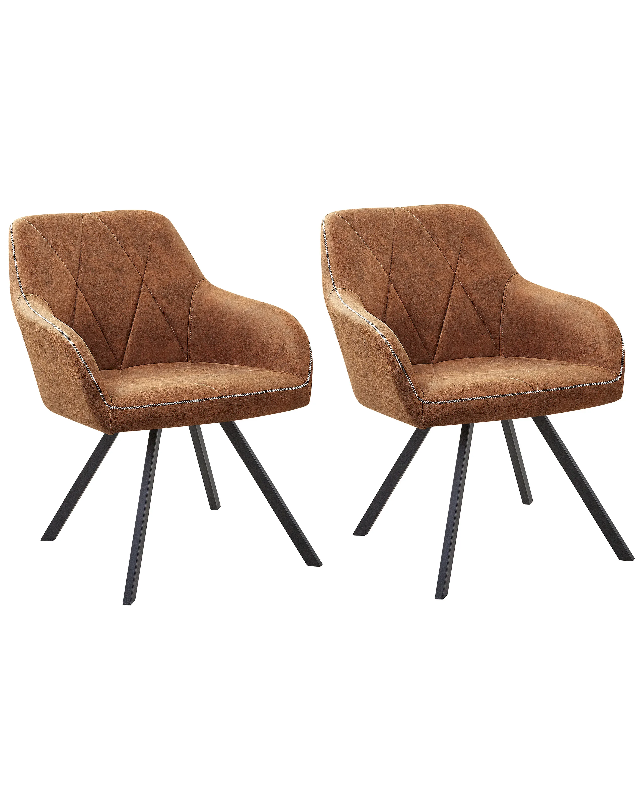 Conjunto de 2 sillas de comedor MONEE Tela Marrón dorado
