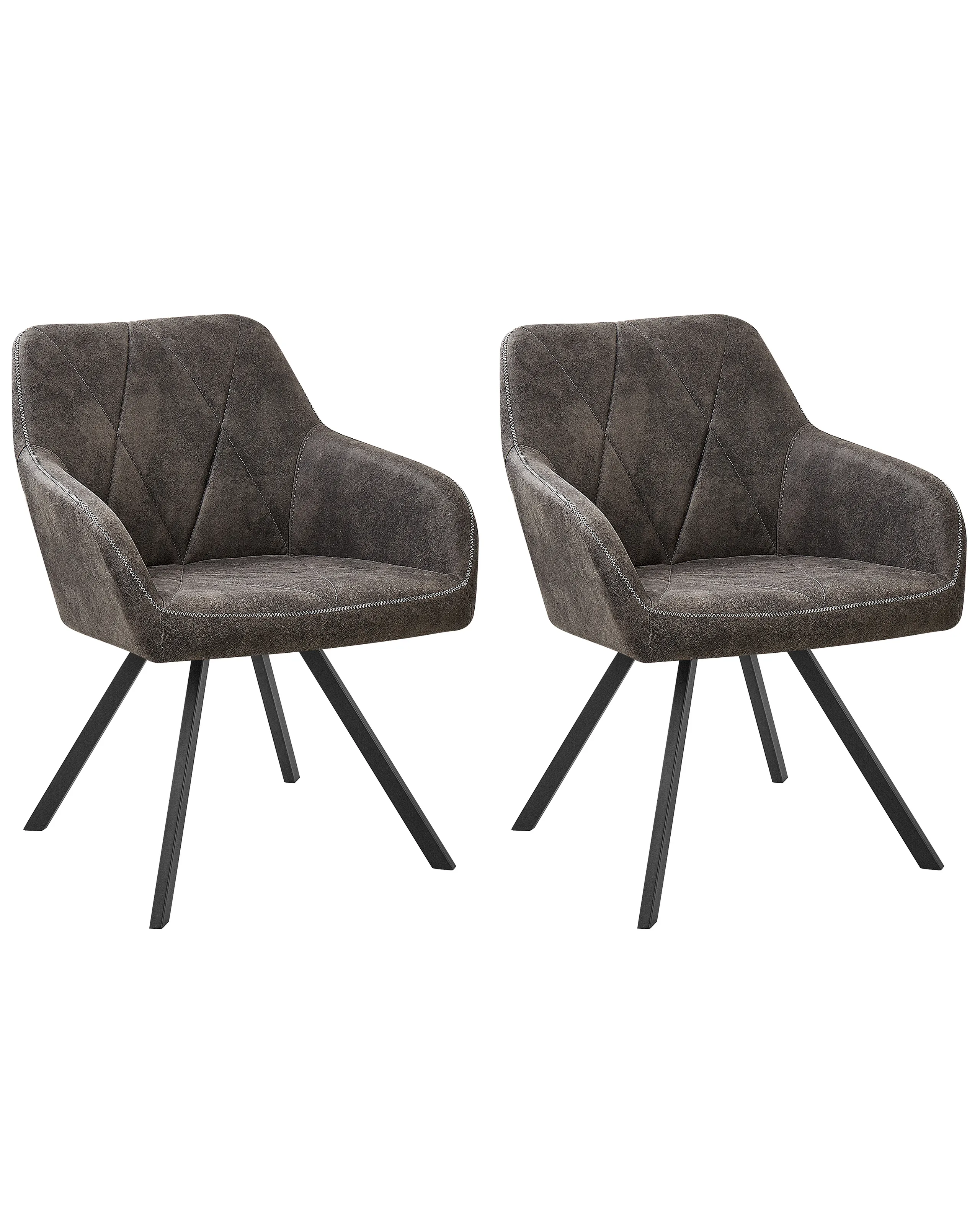 Conjunto de 2 sillas de comedor MONEE Tela Gris oscuro