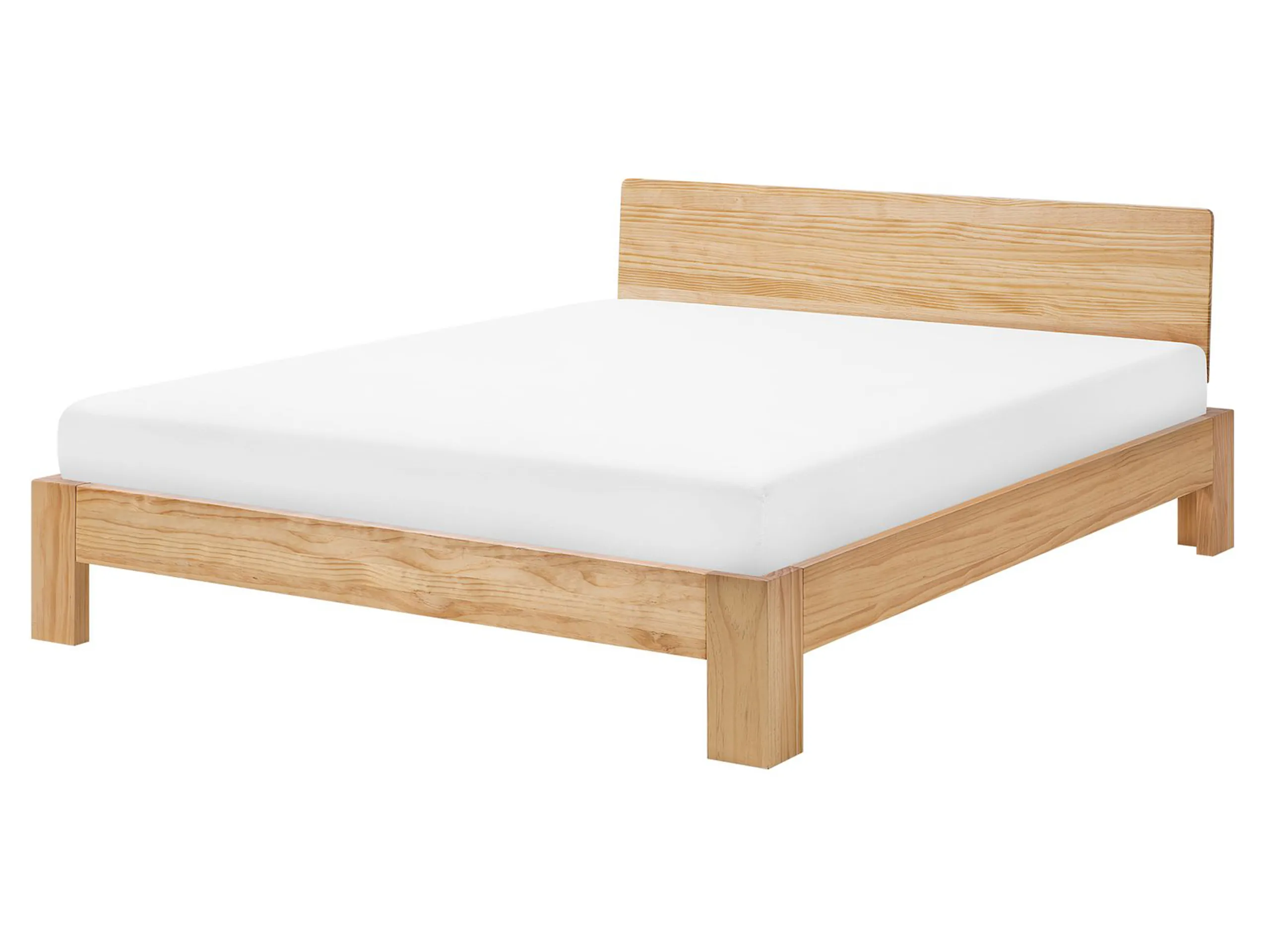 Cama Madera de pino ROYAN 160 x 200 cm Marrón claro