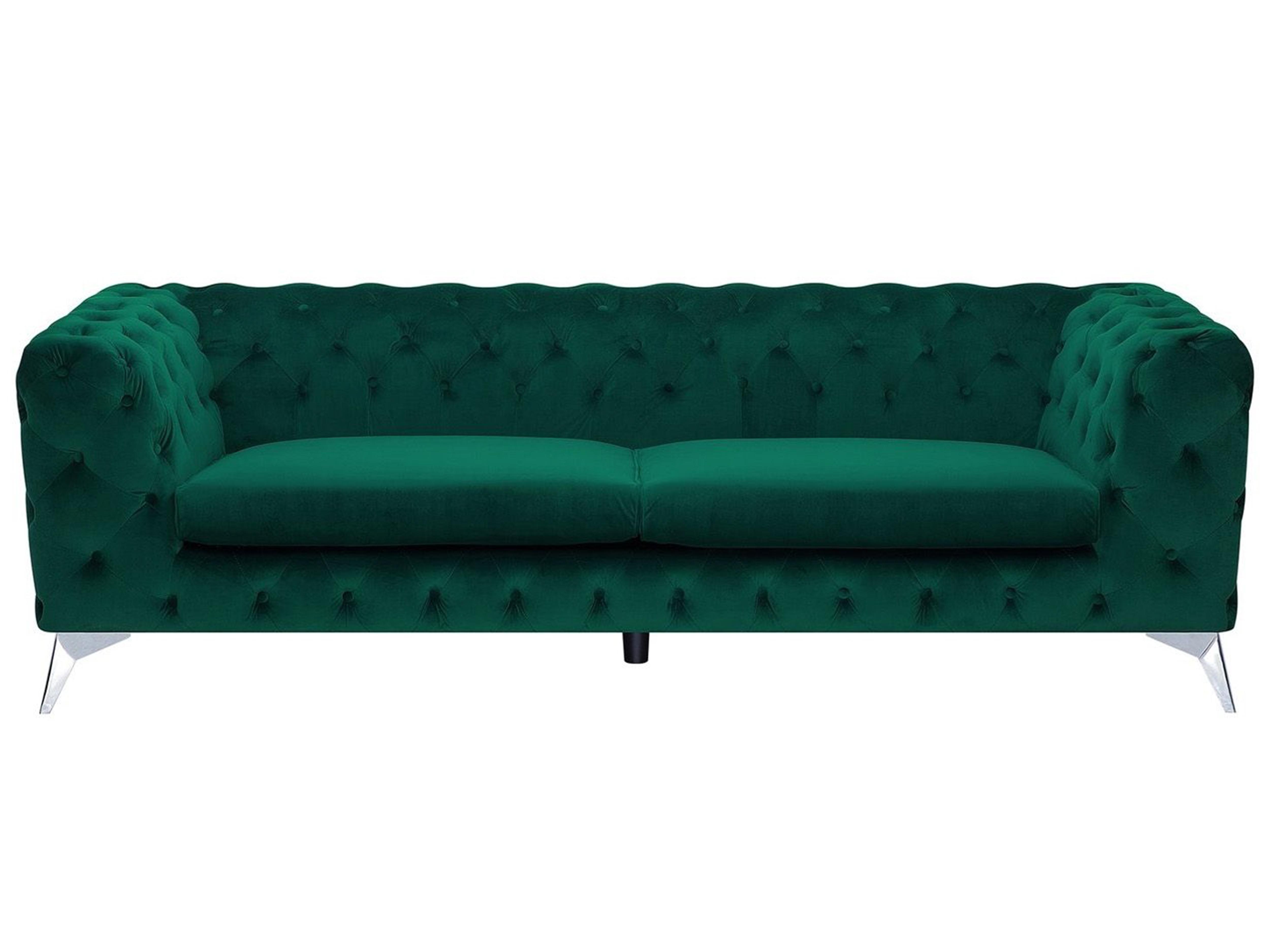 Sofa 3 Seater SOTRA Velvet Emerald Green