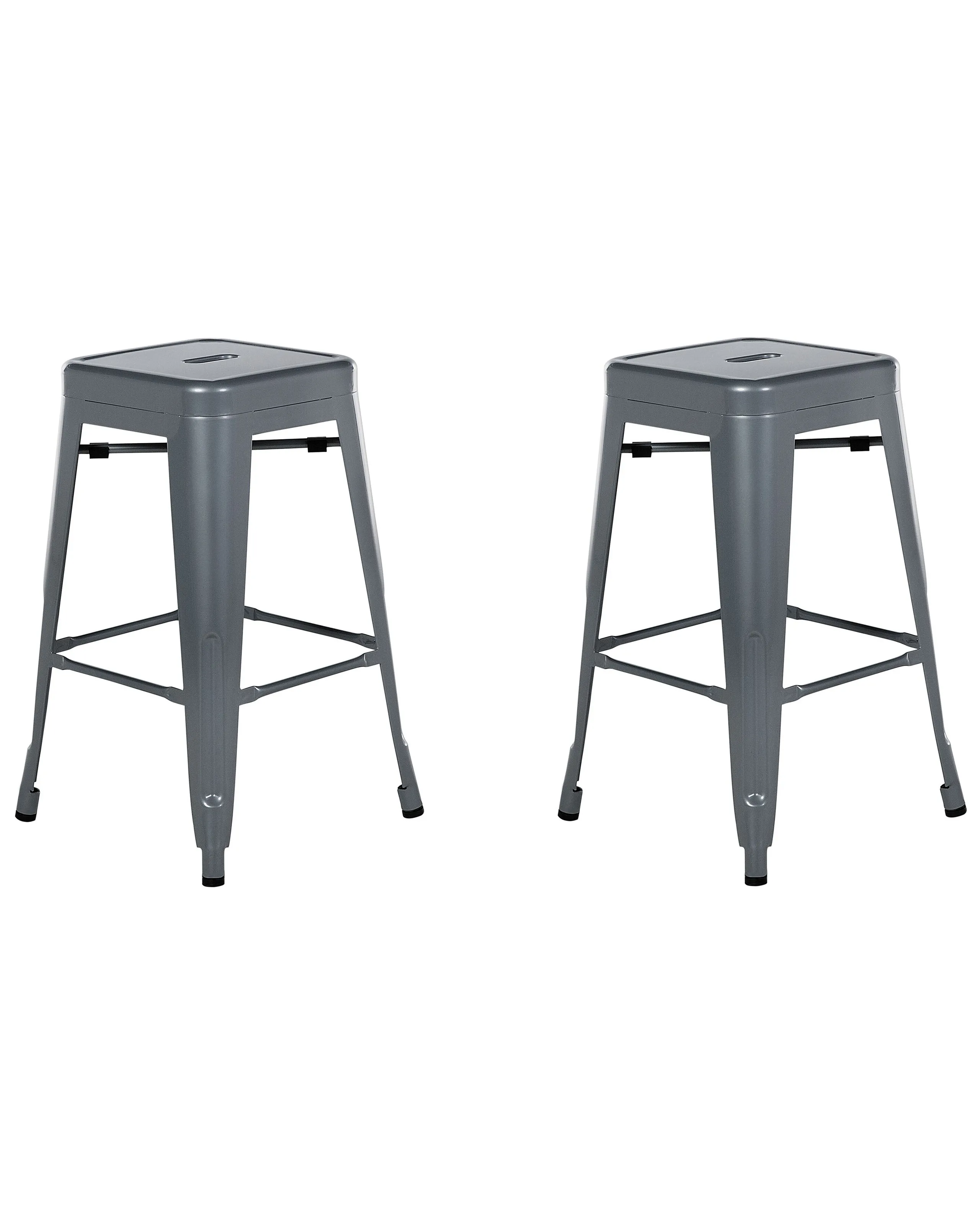 Conjunto de 2 sillas de bar CABRILLO Metal Gris