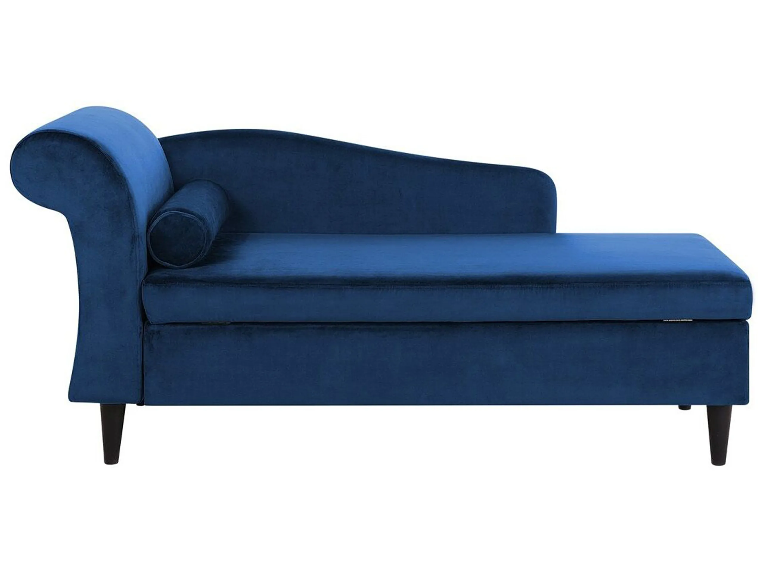 Chaise longue izquierdo LUIRO Terciopelo Azul marino con almacenaje