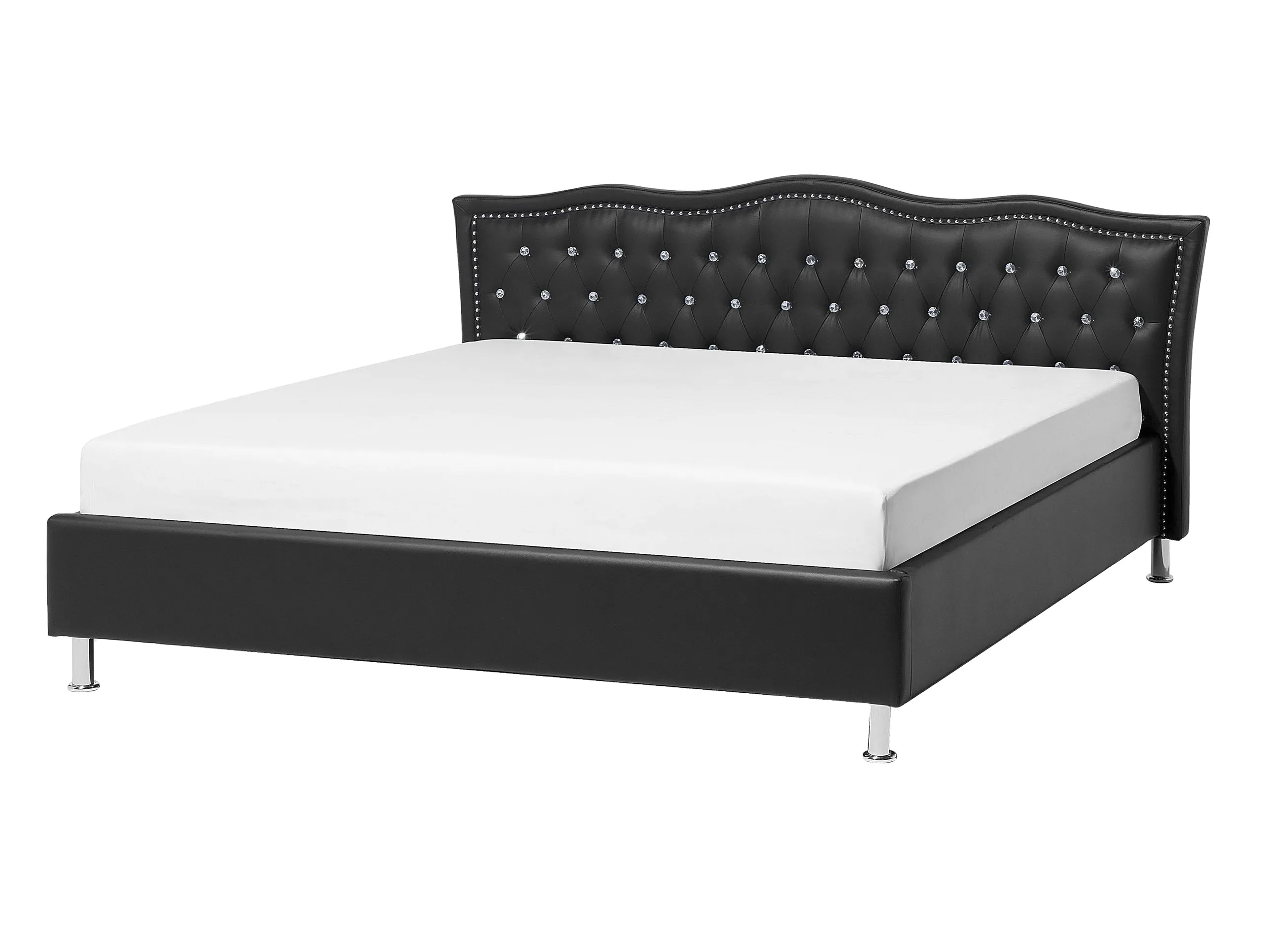Cama Piel sintética METZ 140 x 200 cm Negro