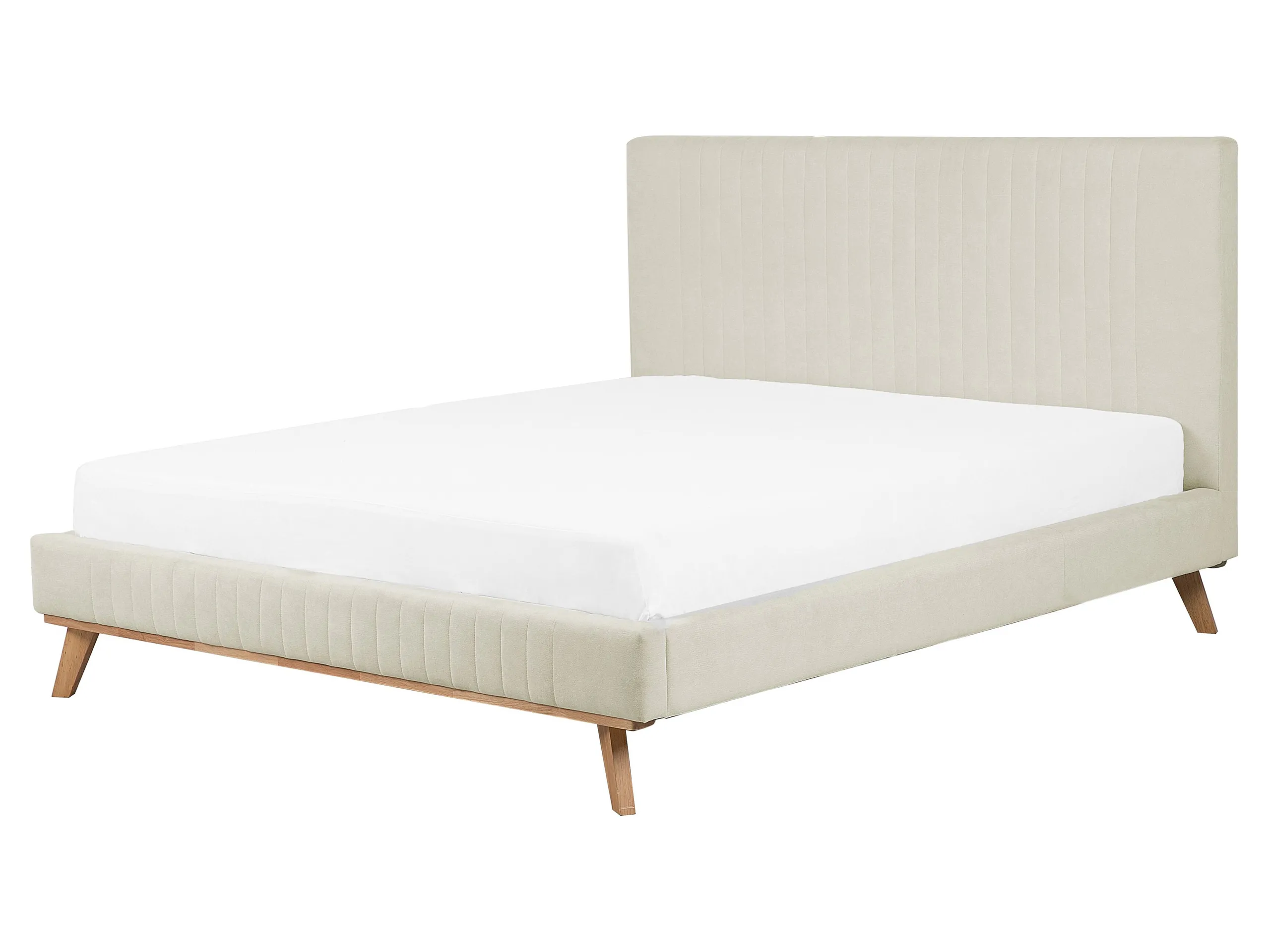 Cama Chenilla TALENCE 160 x 200 cm Beige claro