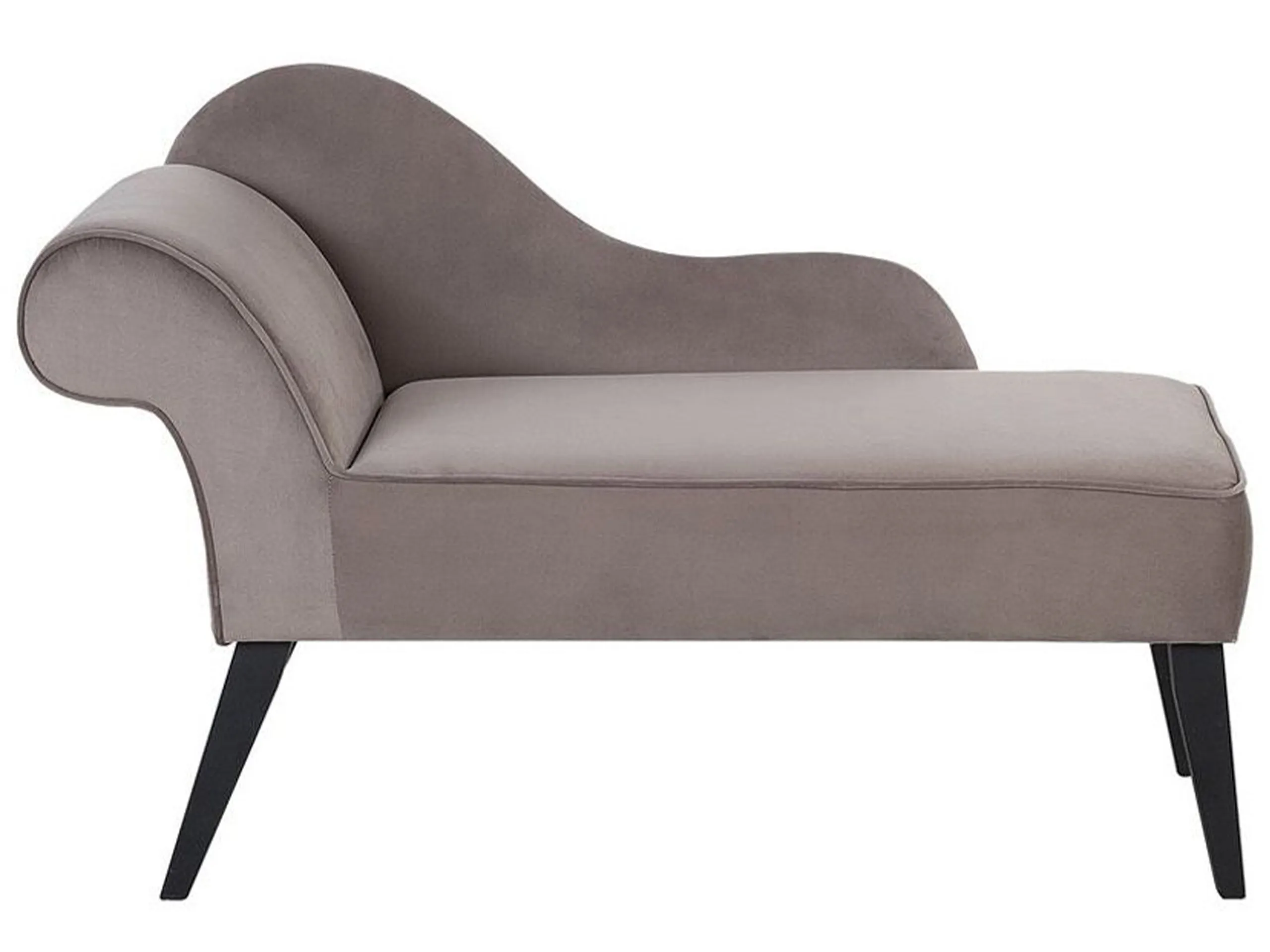 Chaise longue izquierdo BIARRITZ Terciopelo Gris pardo
