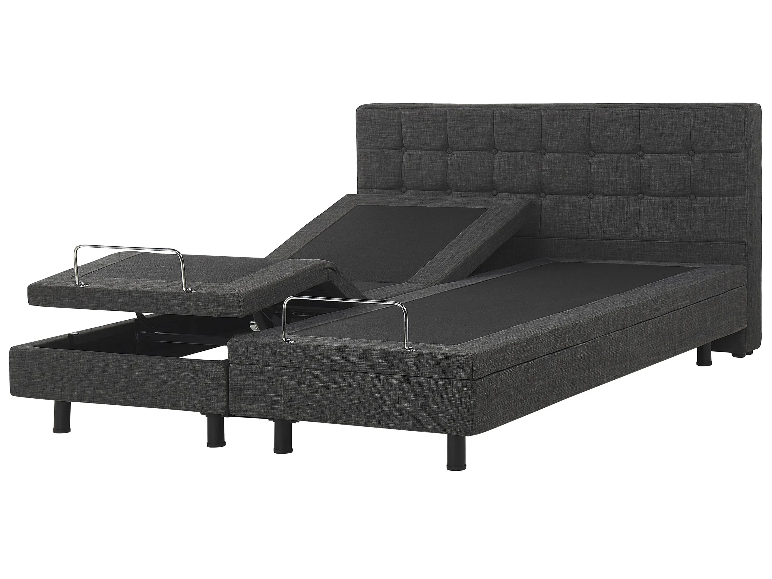 Cama ajustable Tela DUKE 180 x 200 cm Gris oscuro