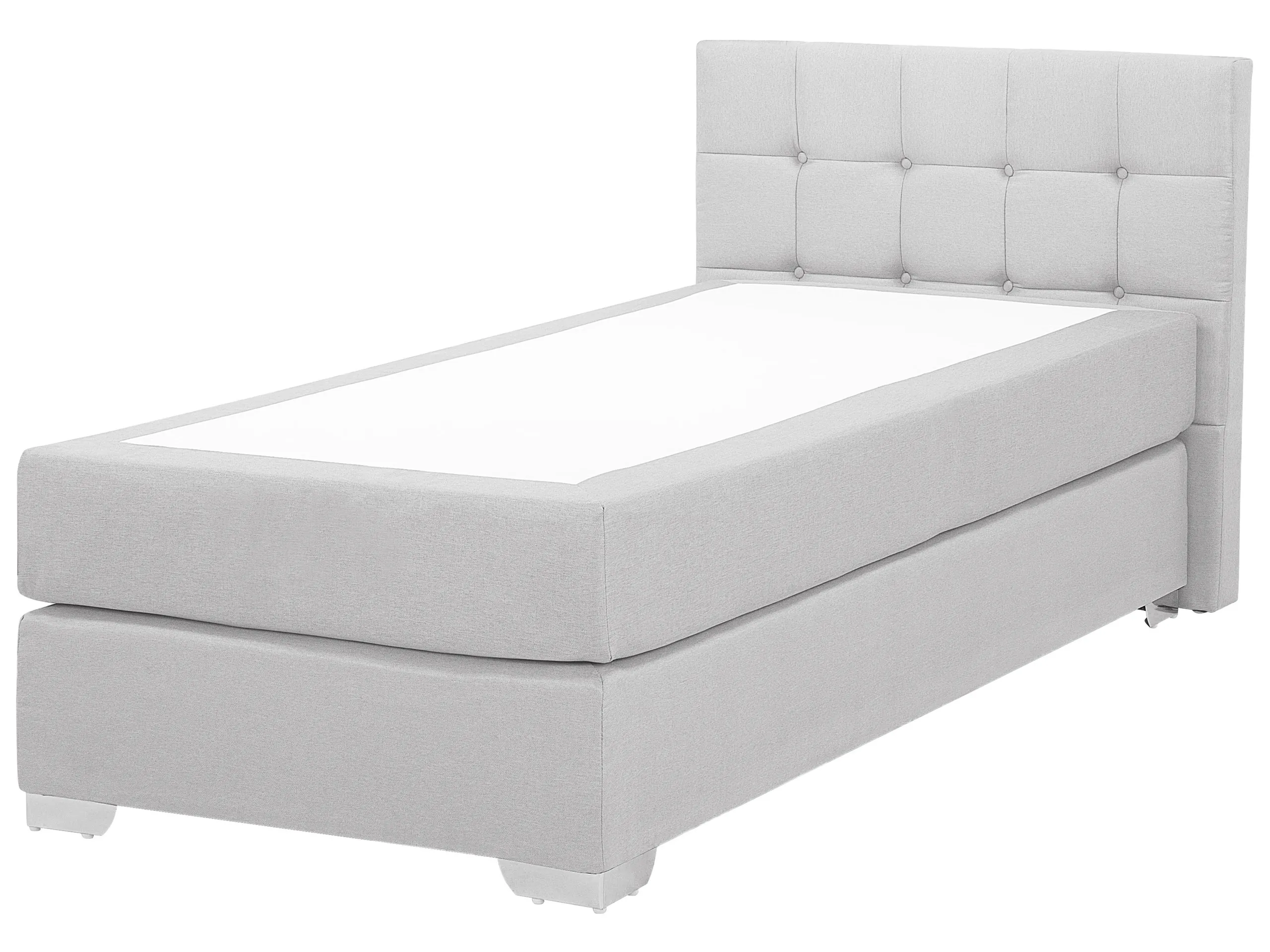 Cama continental Tela ADMIRAL 90 x 200 cm Gris claro