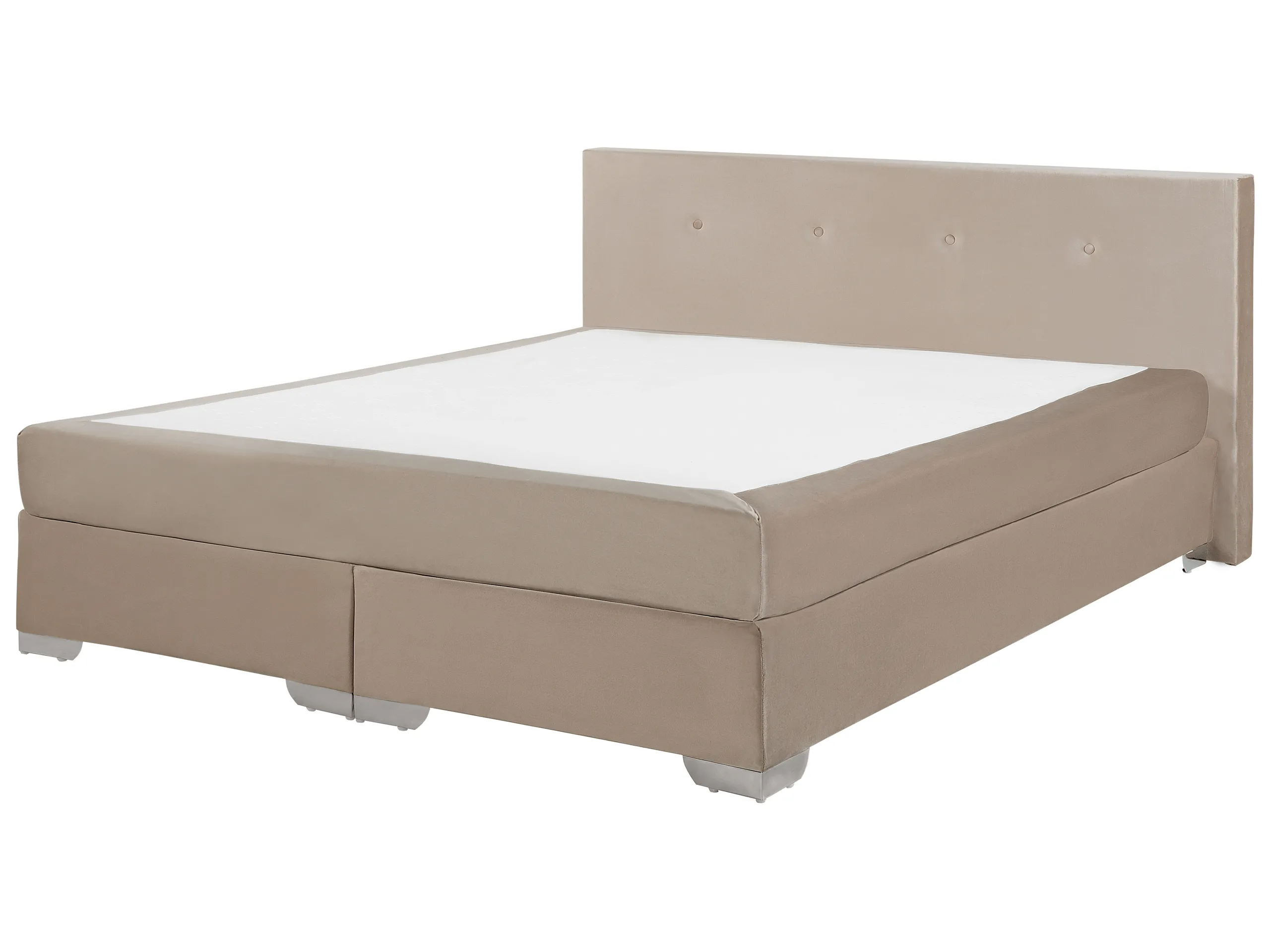 Cama continental Terciopelo CONSUL 180 x 200 cm Beige claro