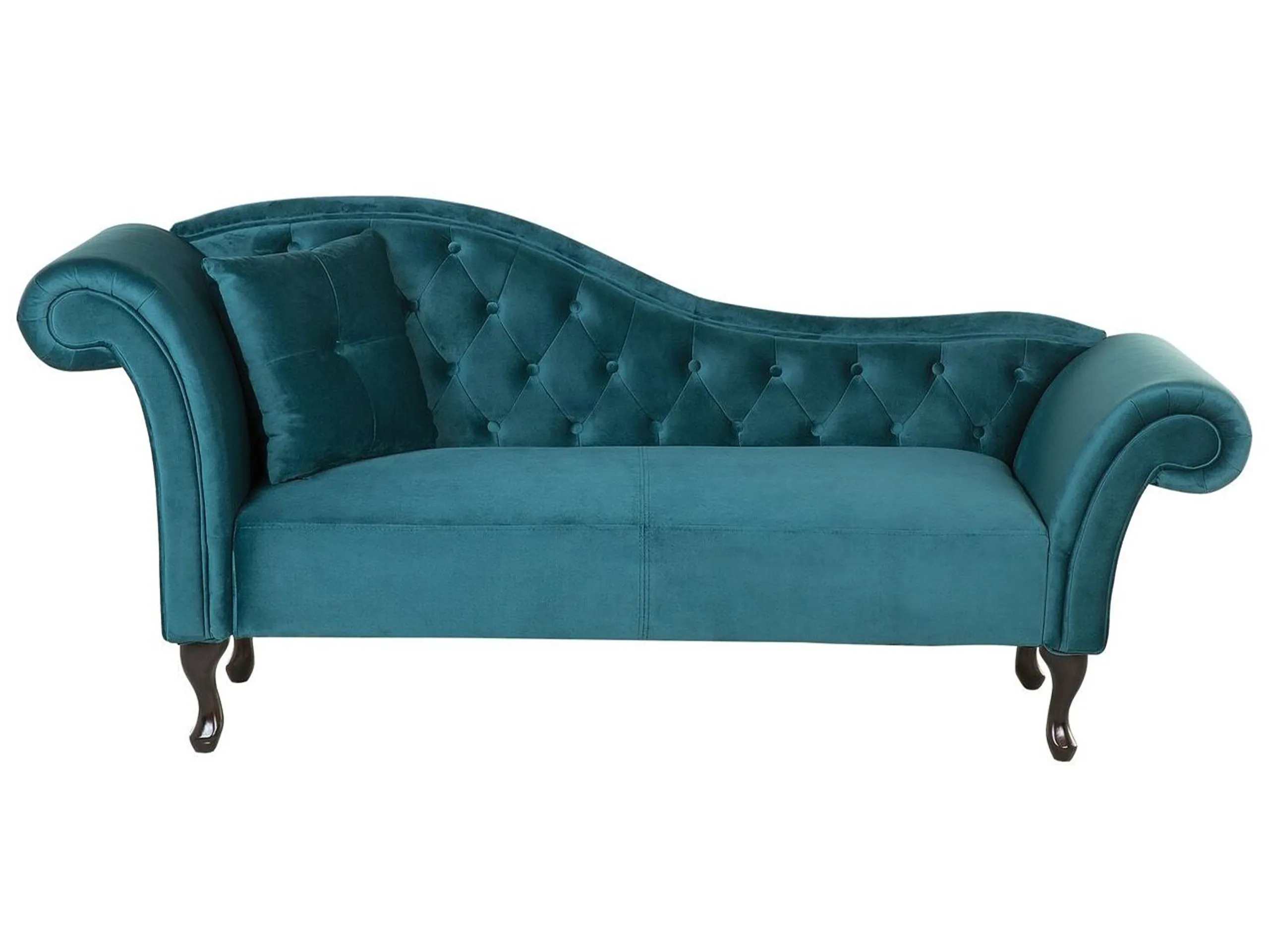 Chaise longue izquierdo LATTES Terciopelo Verde azulado