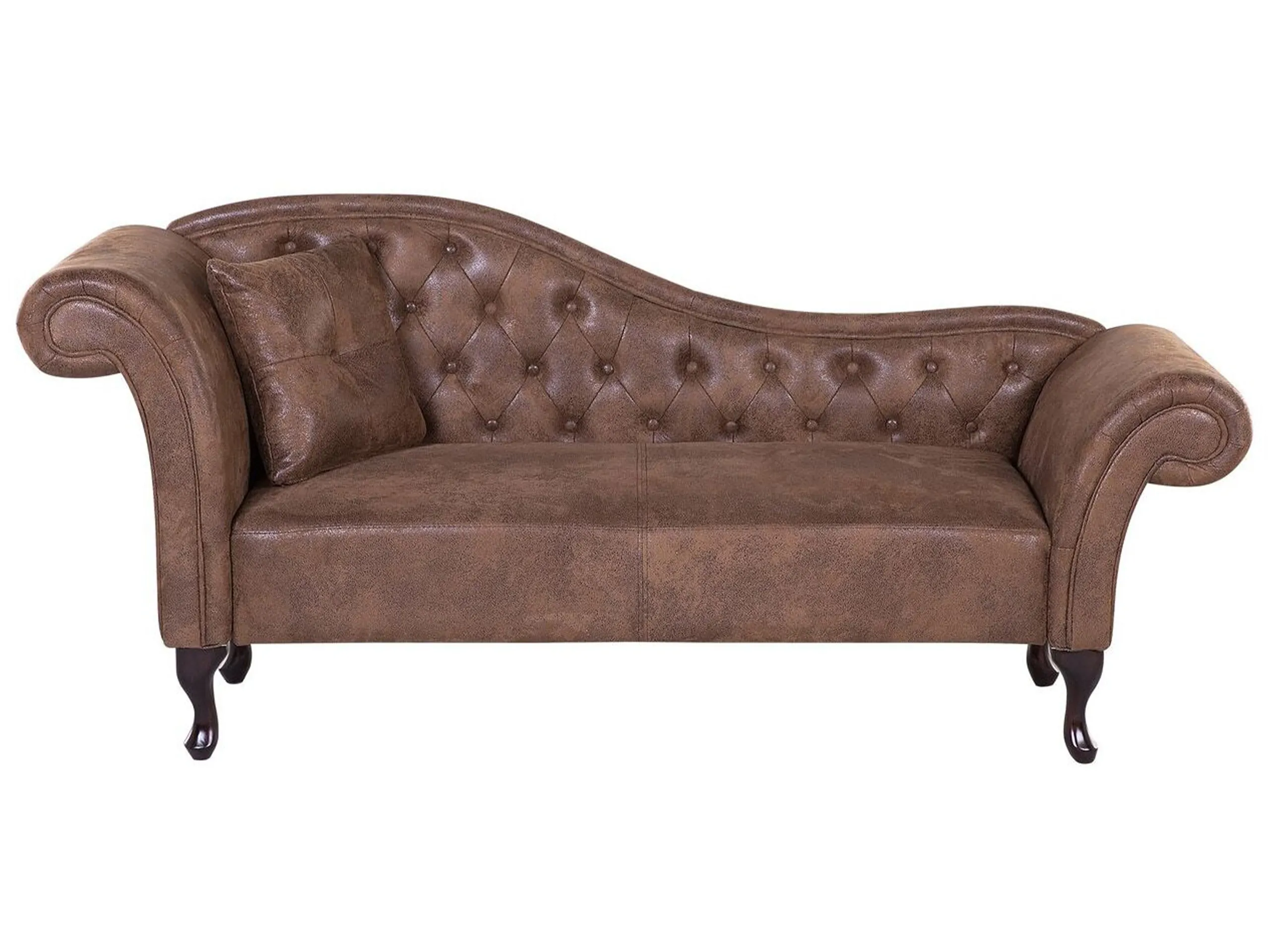 Chaise longue izquierdo LATTES Gamuza sintética Marrón claro