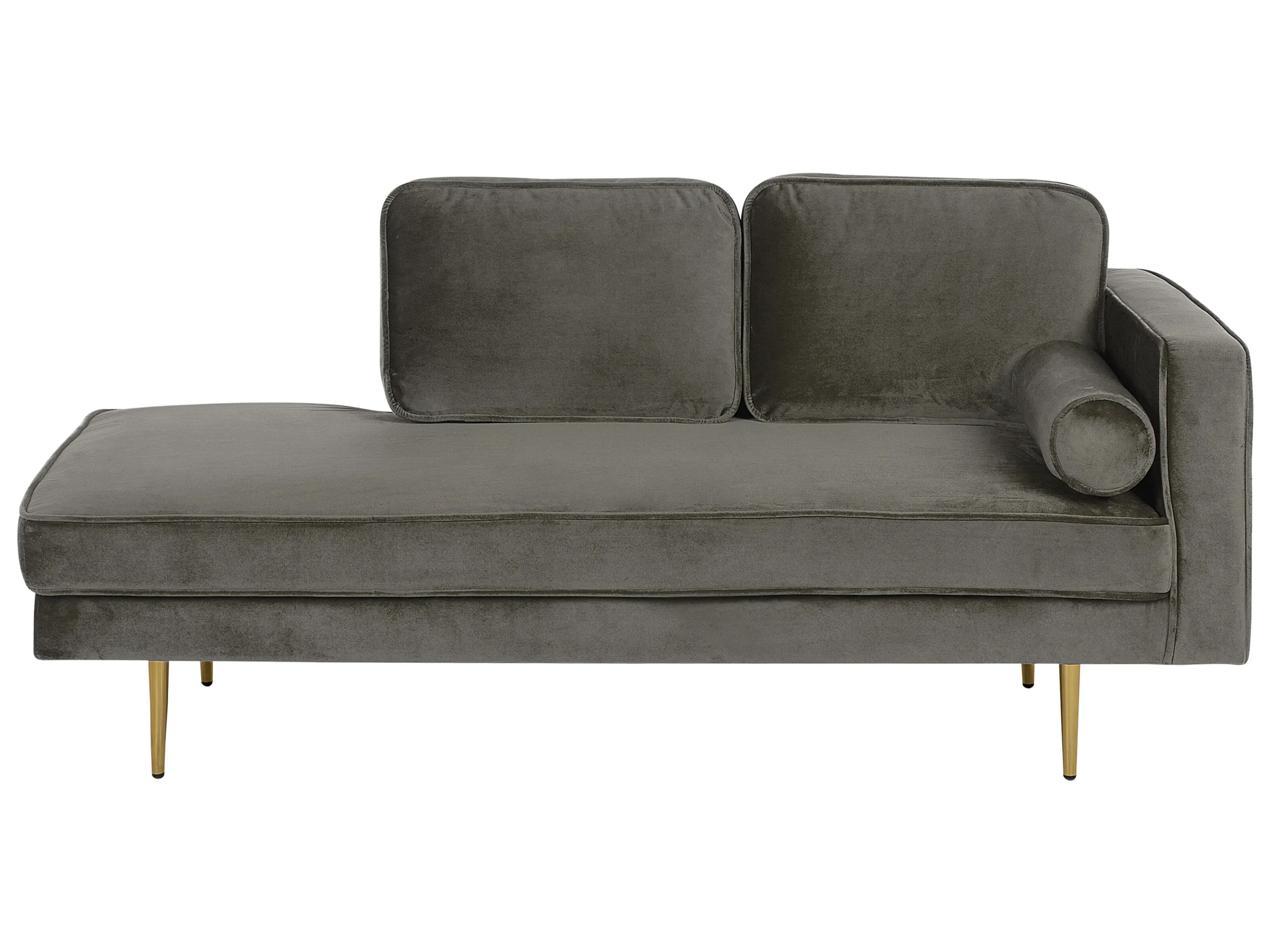 Chaise longue derecho MIRAMAS Terciopelo Gris pardo