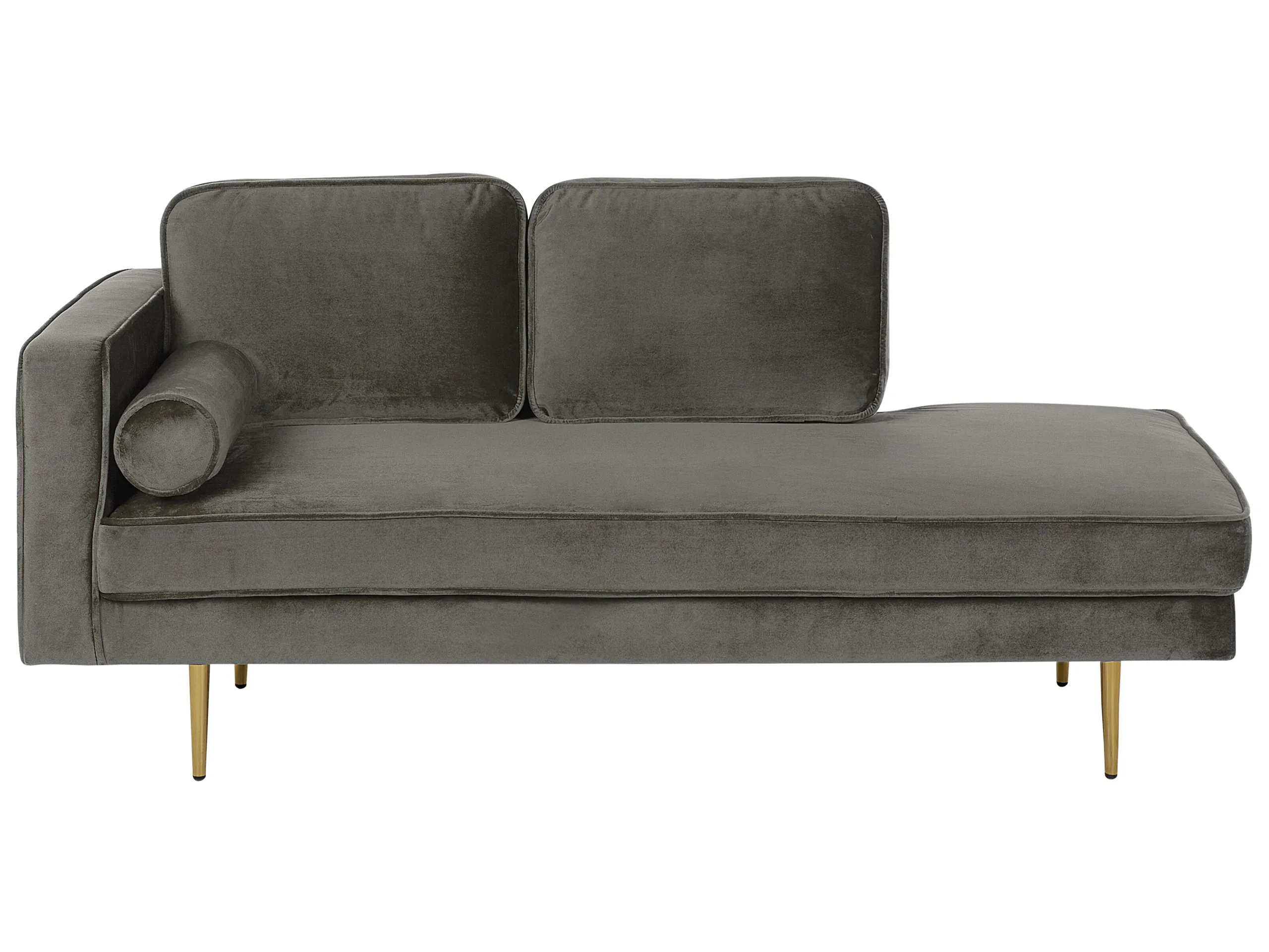 Chaise longue izquierdo MIRAMAS Terciopelo Gris pardo