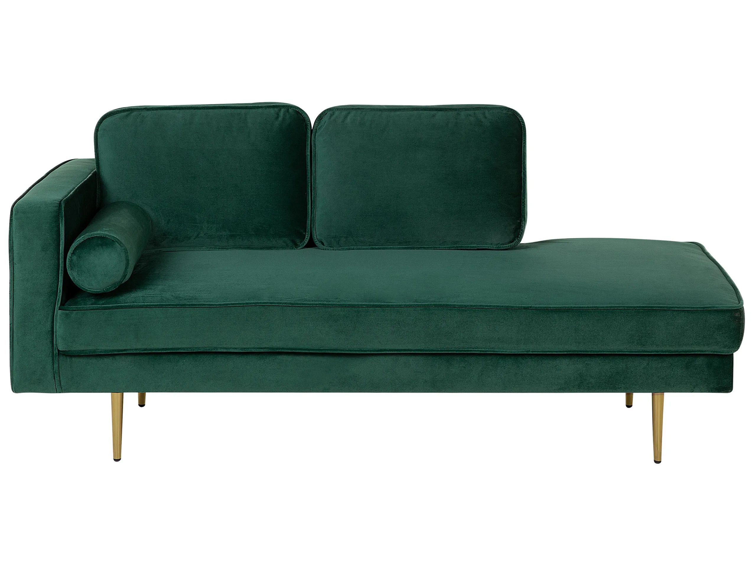 Chaise longue izquierdo MIRAMAS Terciopelo Verde esmeralda