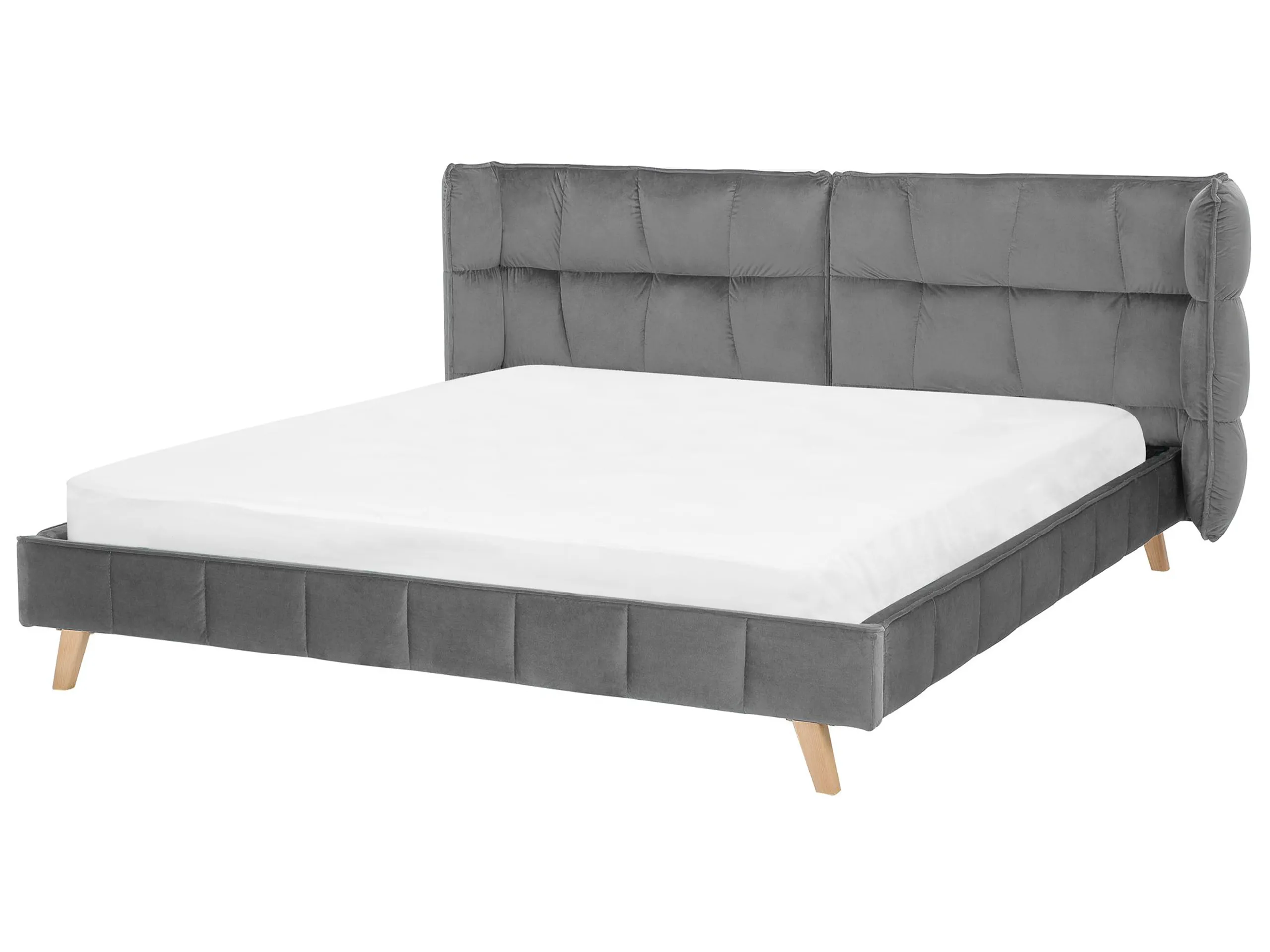 Cama Terciopelo SENLIS 180 x 200 cm Gris