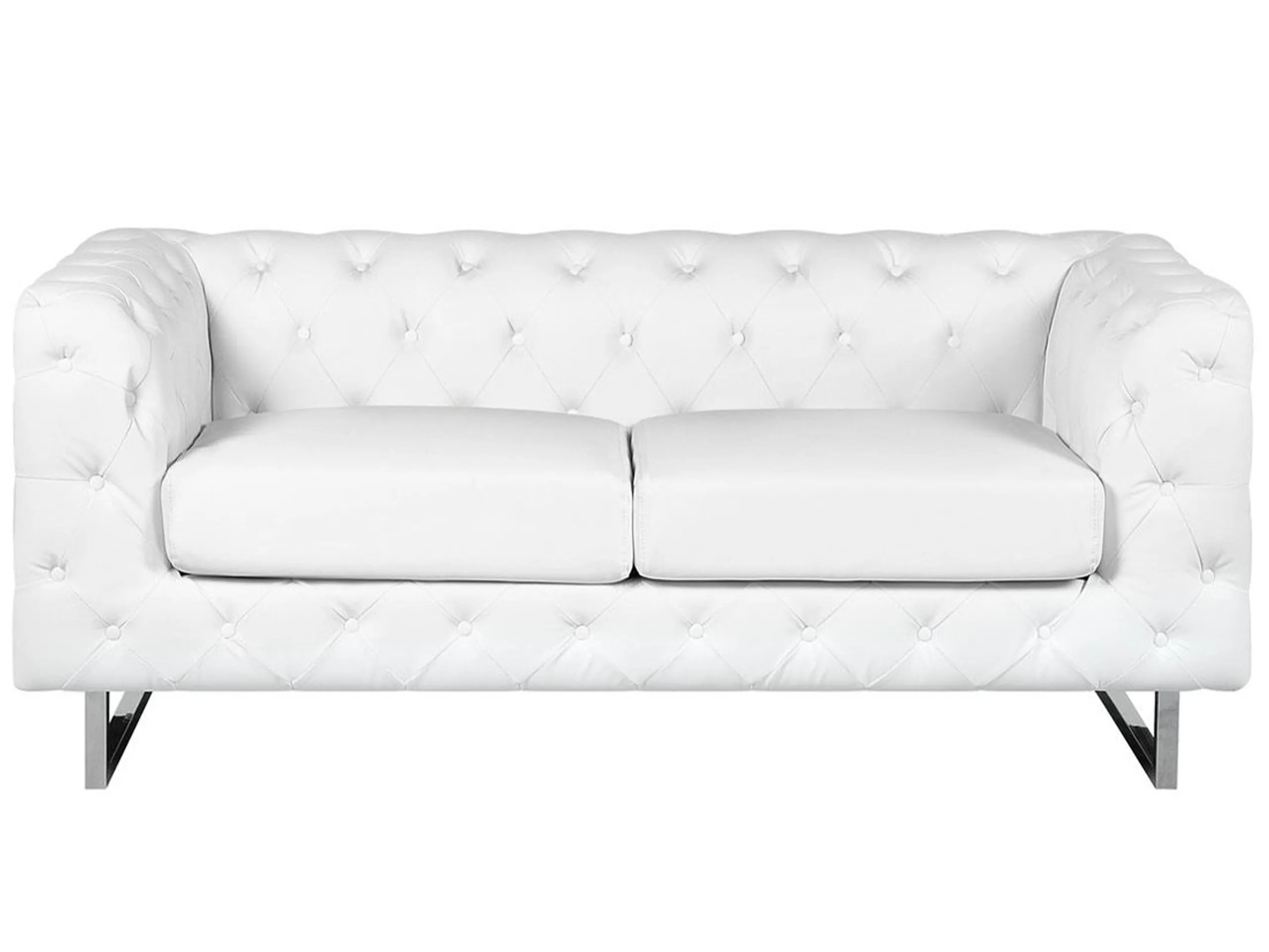Sofa 2 Seater VISSLAND Faux Leather White