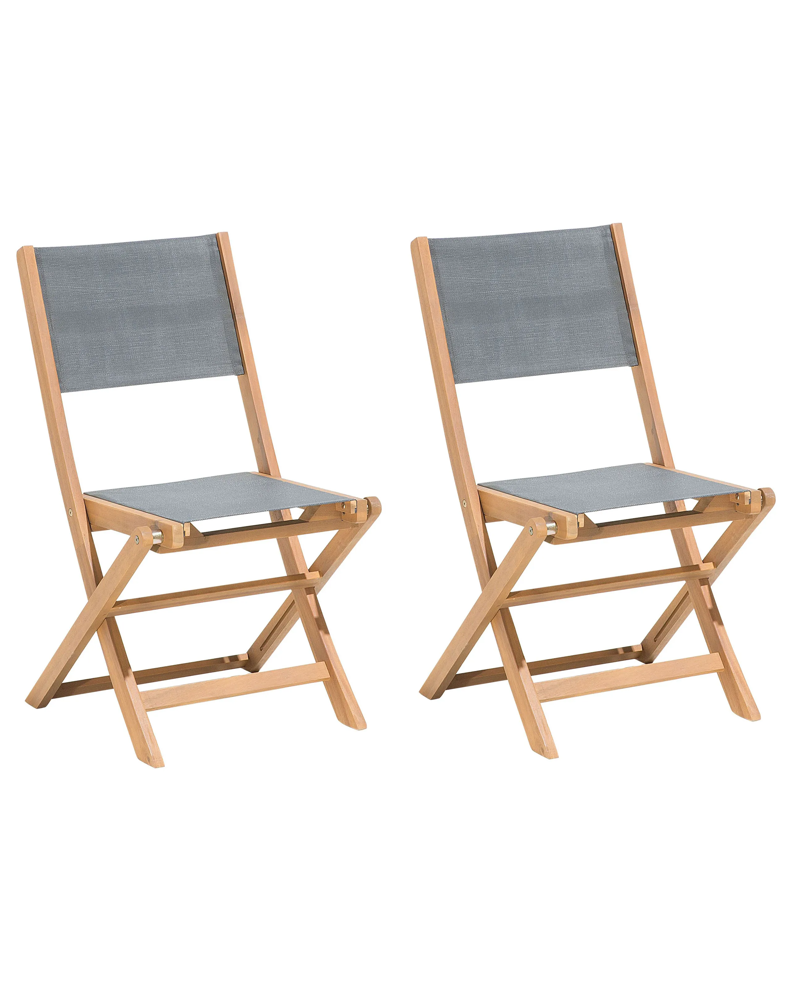 Conjunto de 2 sillas de jardín CESANA Madera de acacia Marrón claro