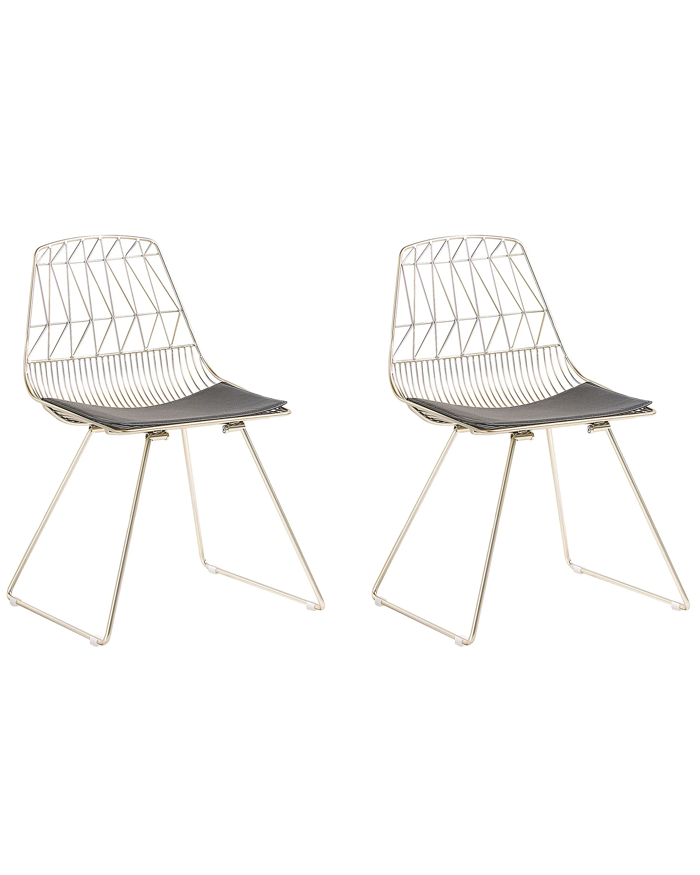 Conjunto de 2 sillas de comedor HARLAN Metal Dorado