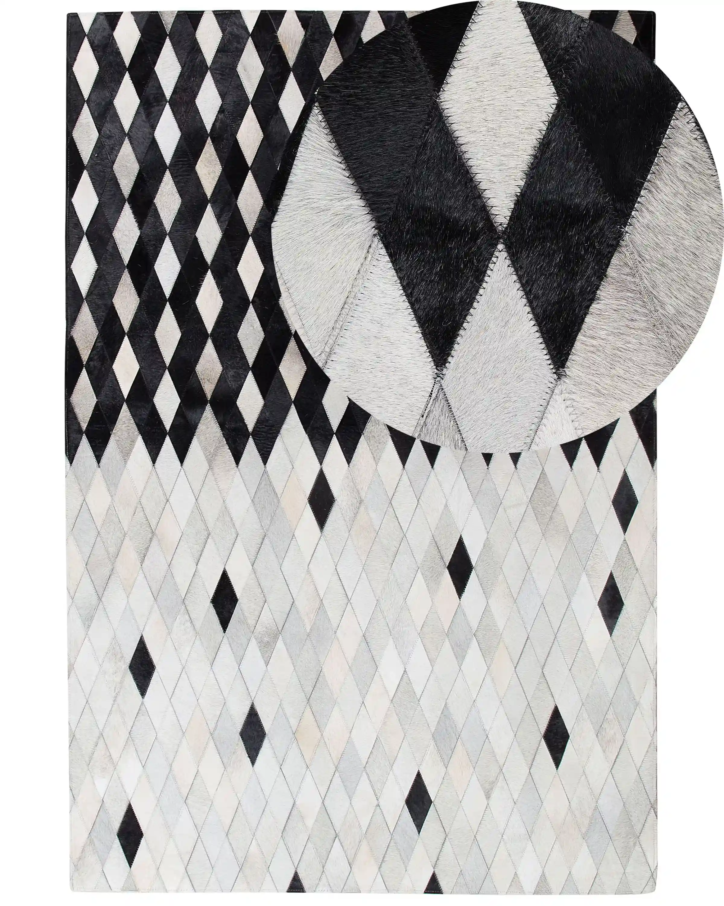 Alfombra MALDAN Negro 160 x 230 cm Piel