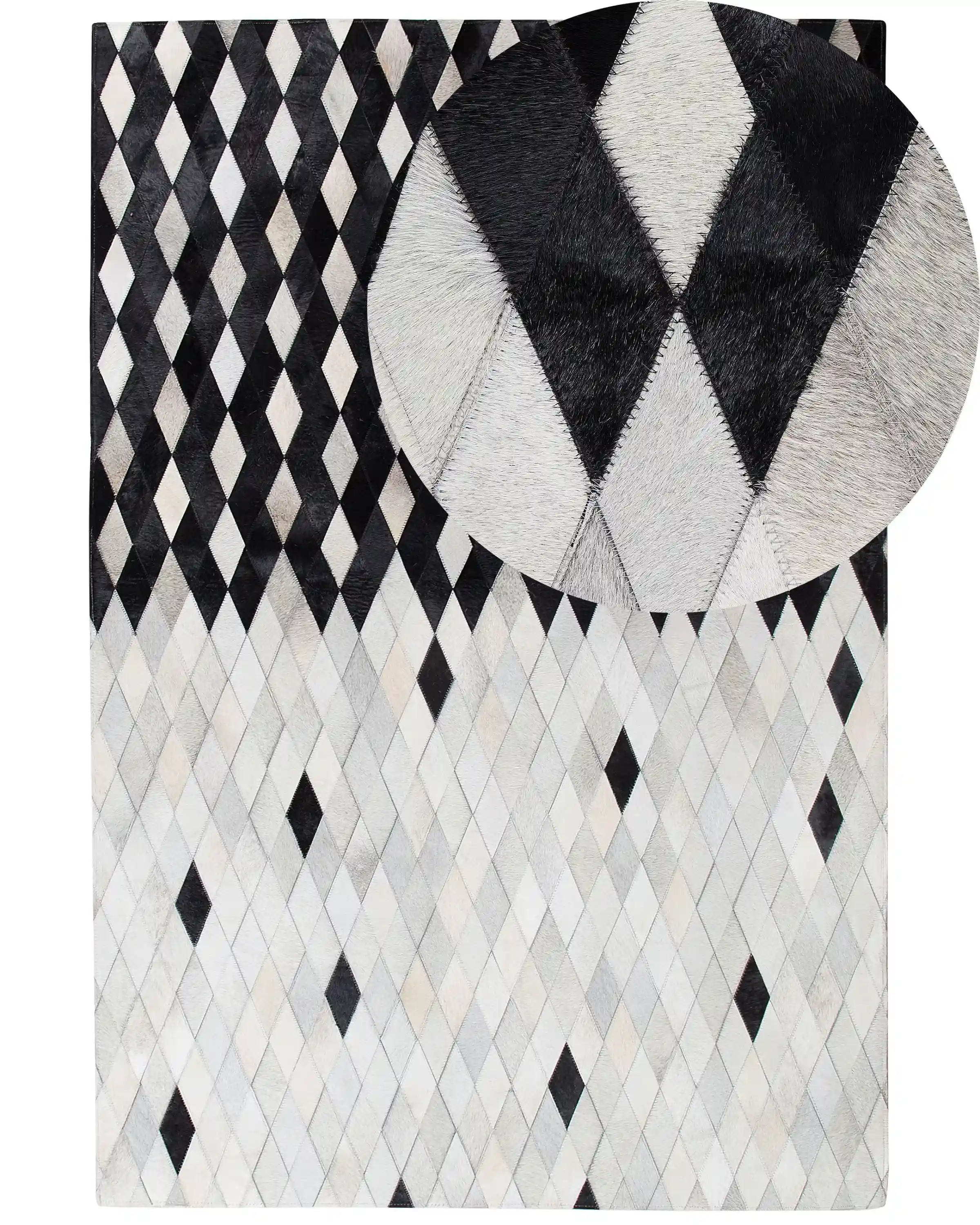 Alfombra MALDAN Negro 140 x 200 cm Piel