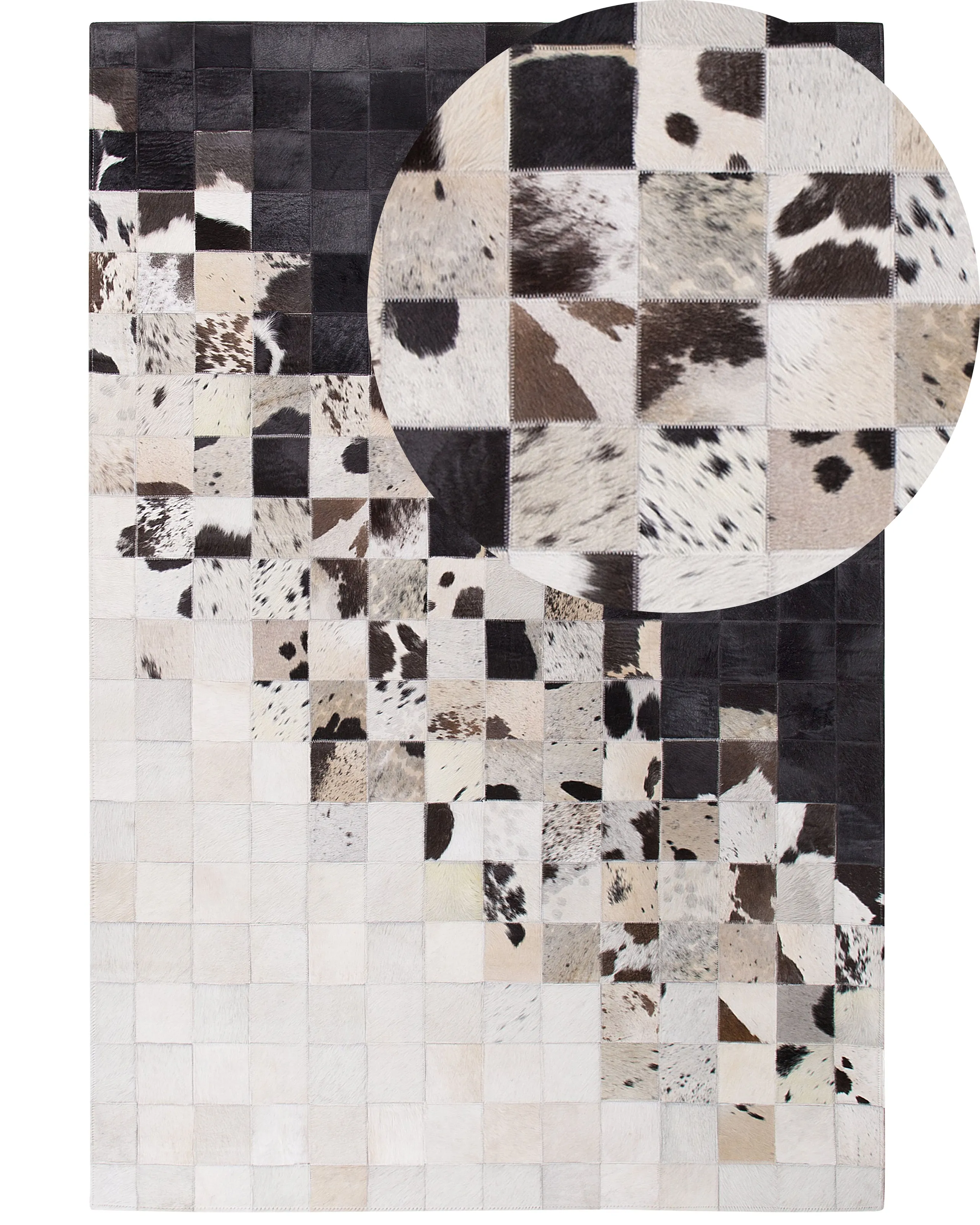 Alfombra KEMAH Negro 140 x 200 cm Piel