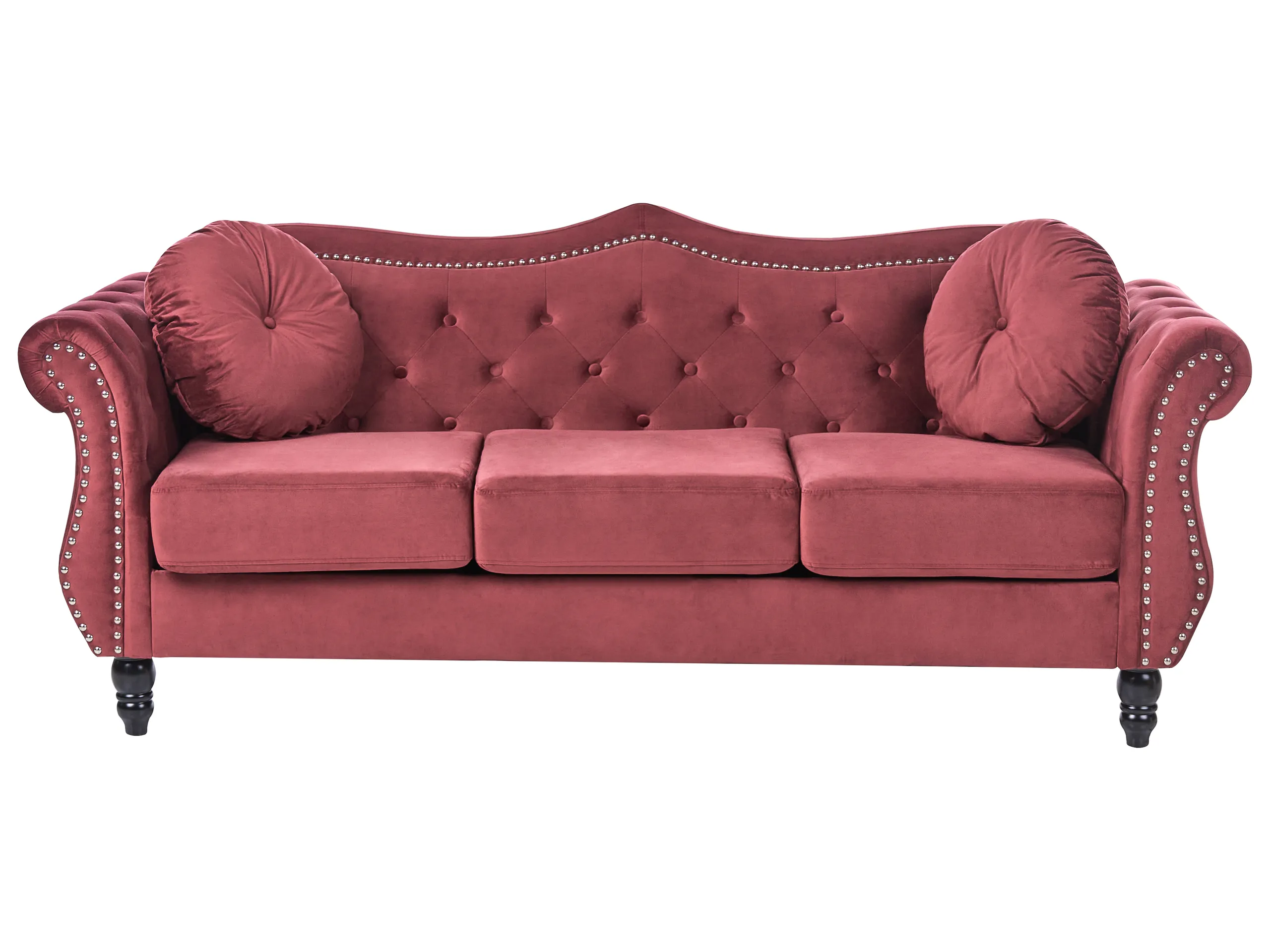 Sofa 3 Seater SKIEN Velvet Dark Red