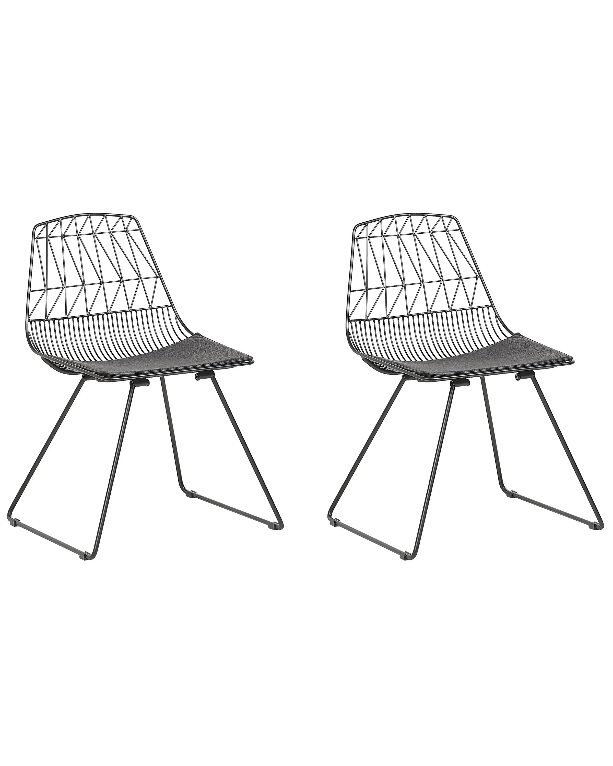 Conjunto de 2 sillas de comedor HARLAN Metal Negro