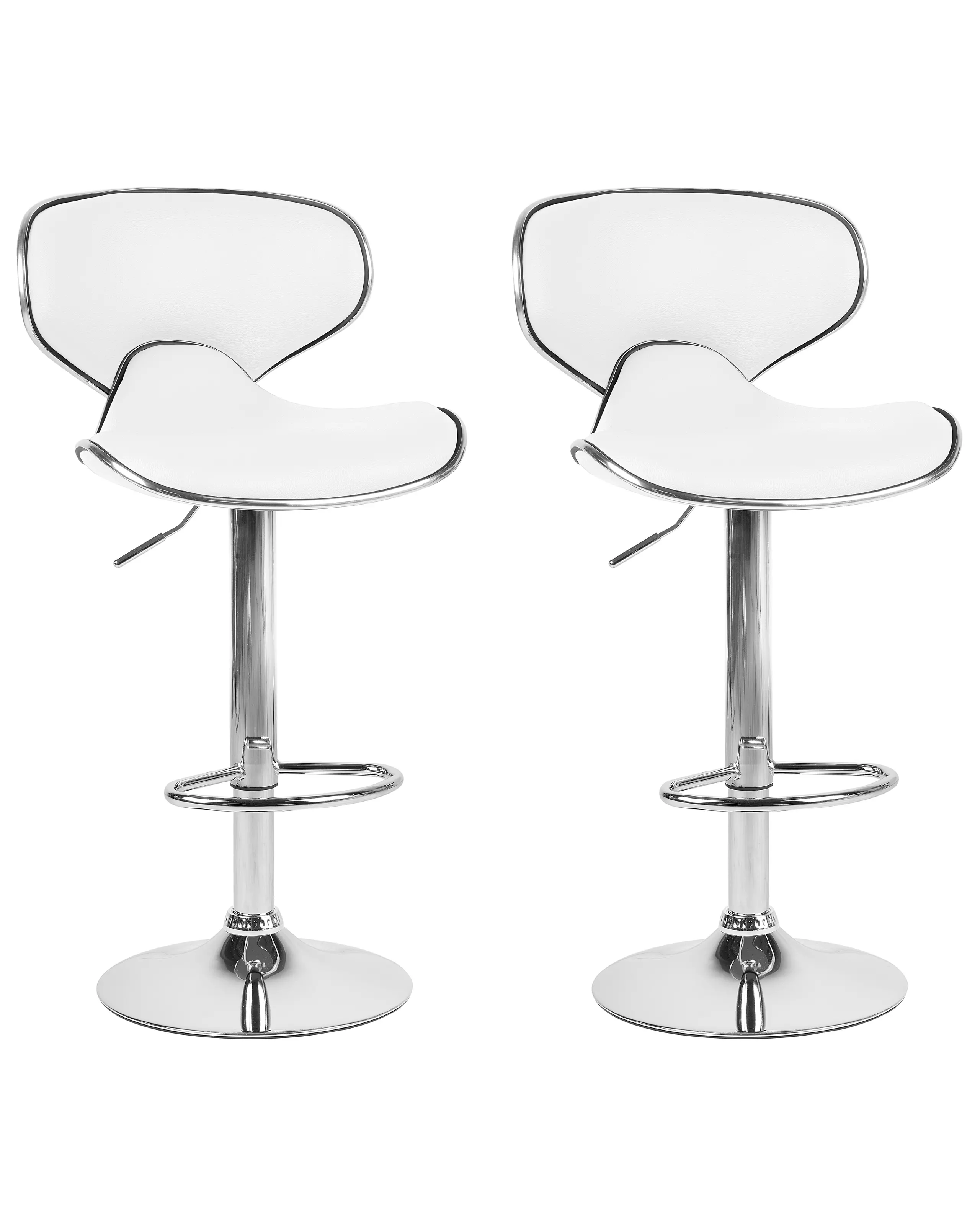 Conjunto de 2 sillas de bar CONWAY Piel sintética giratoria Blanco