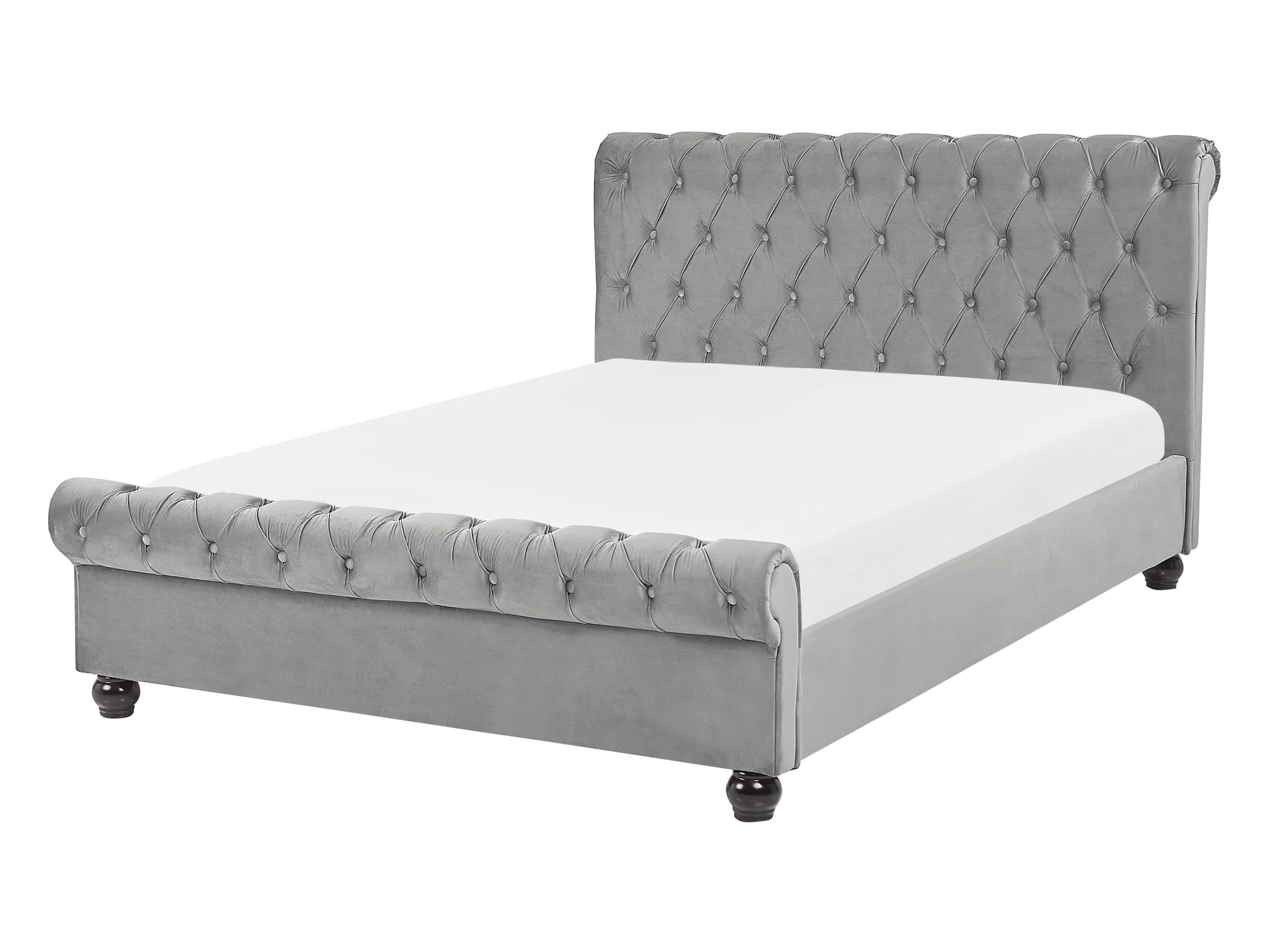 Cama Terciopelo AVALLON 140 x 200 cm Gris