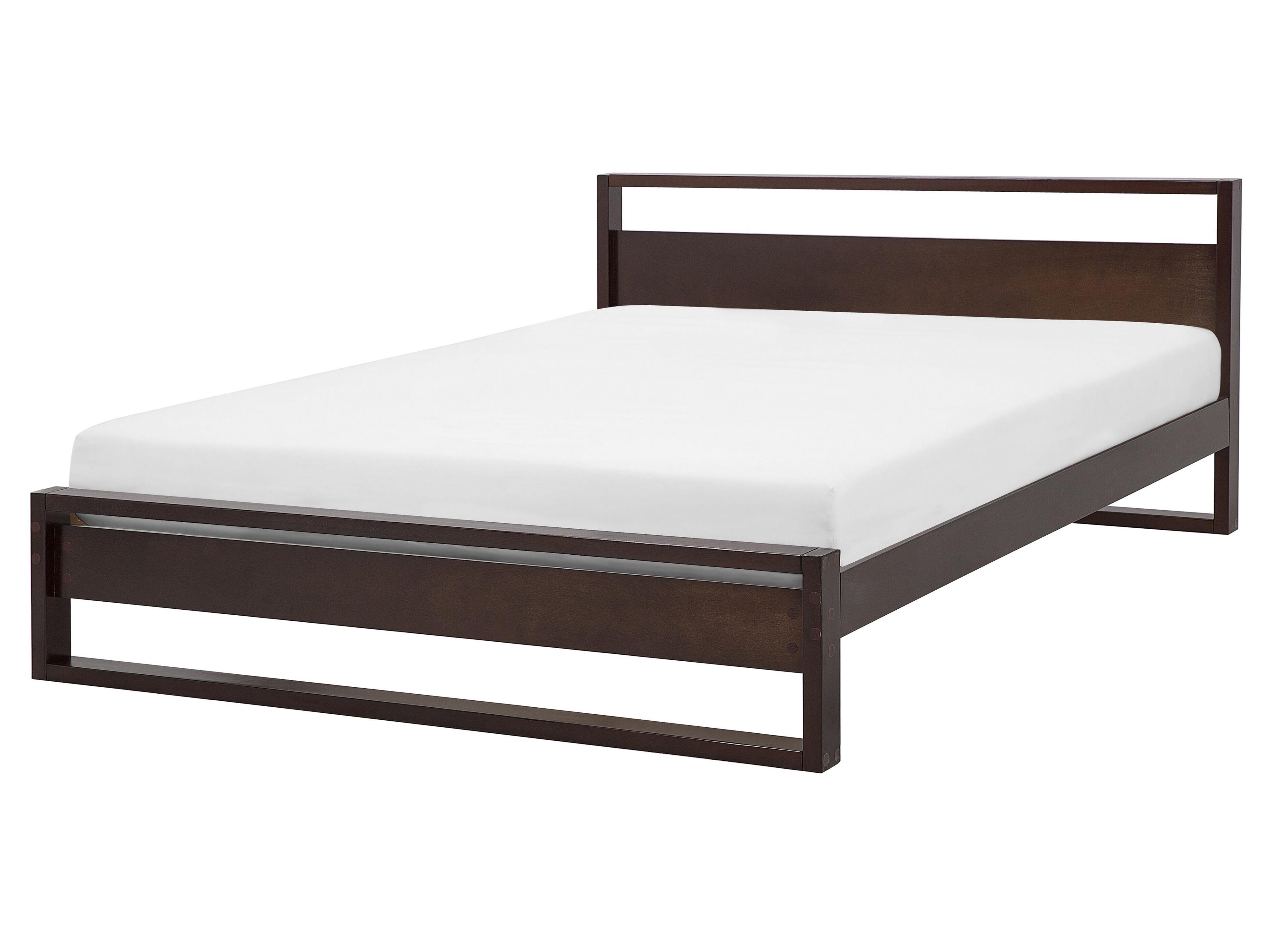 Cama Madera de pino GIULIA 160 x 200 cm Marrón oscuro