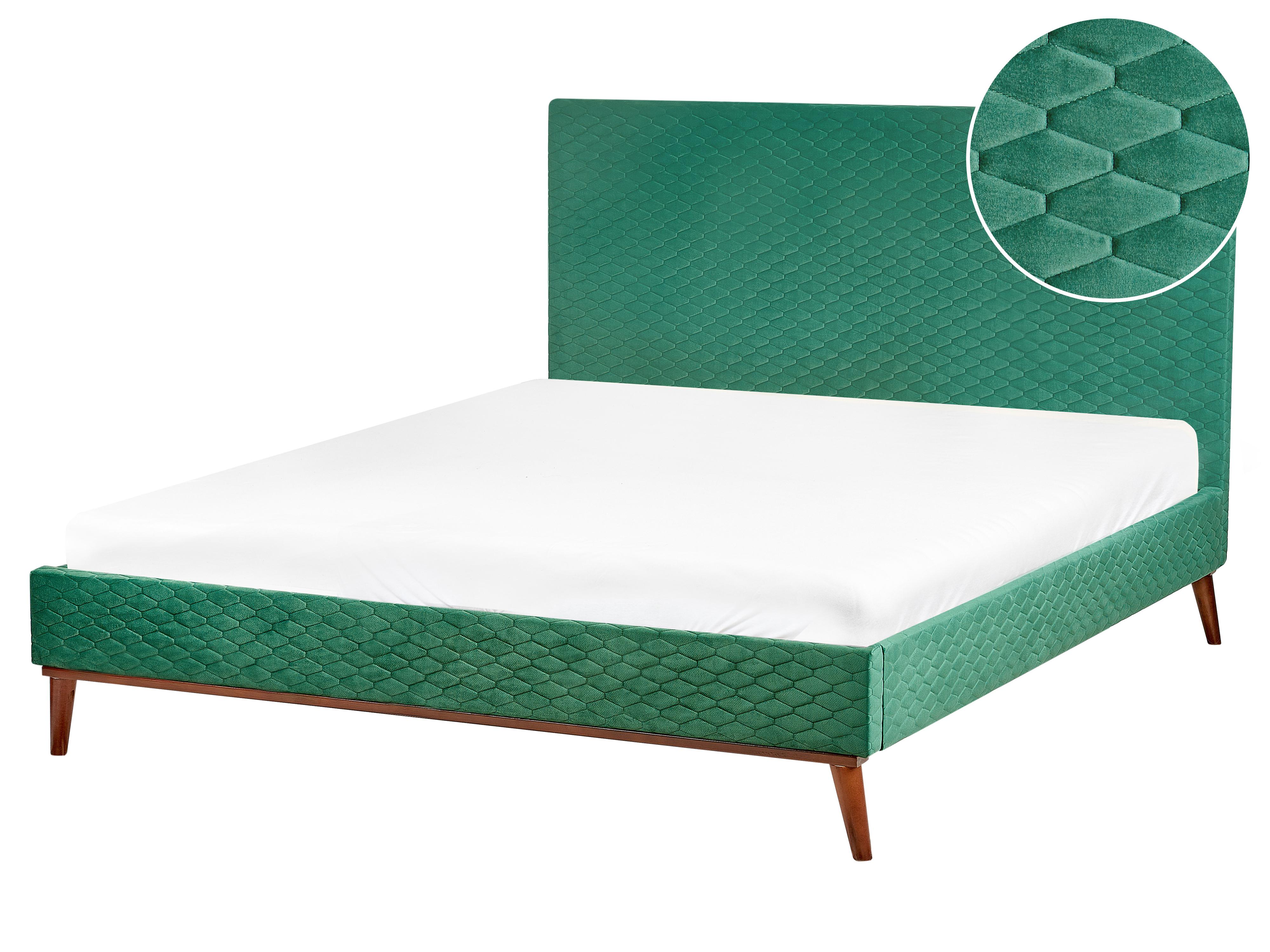 Cama Terciopelo BAYONNE 160 x 200 cm Verde oscuro
