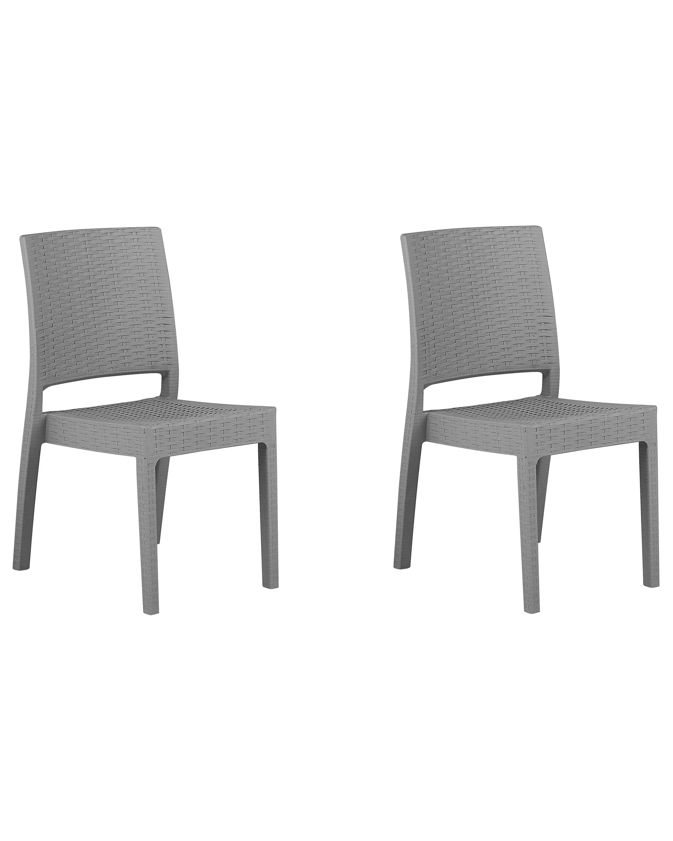 Conjunto de 2 sillas de jardín FOSSANO Material sintético Gris claro